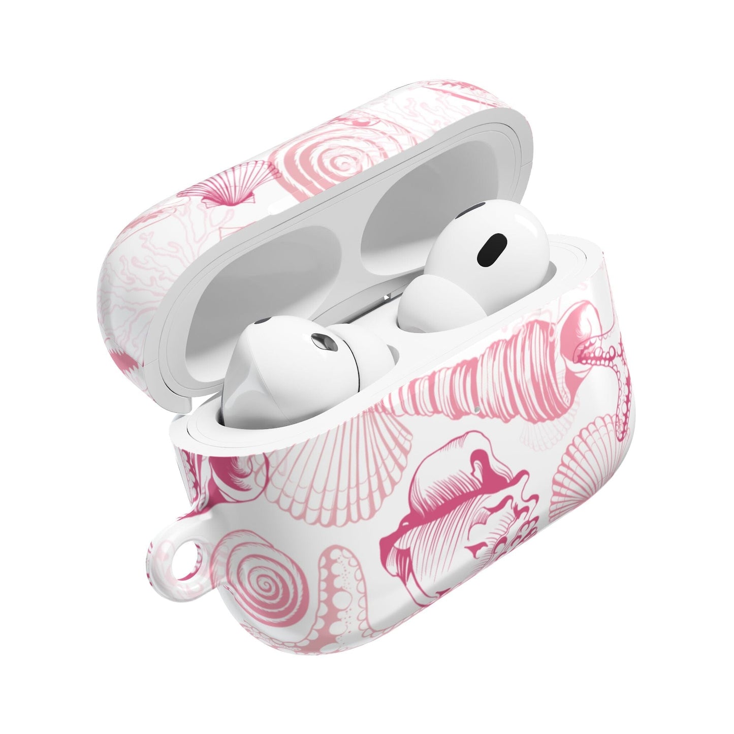 Pink Seashell AirPod Case, Ocean-Inspired Earbud Cover • Cute Summer Phone Accessories Accessories Printify AirPods Pro Gen 2 White Glossy