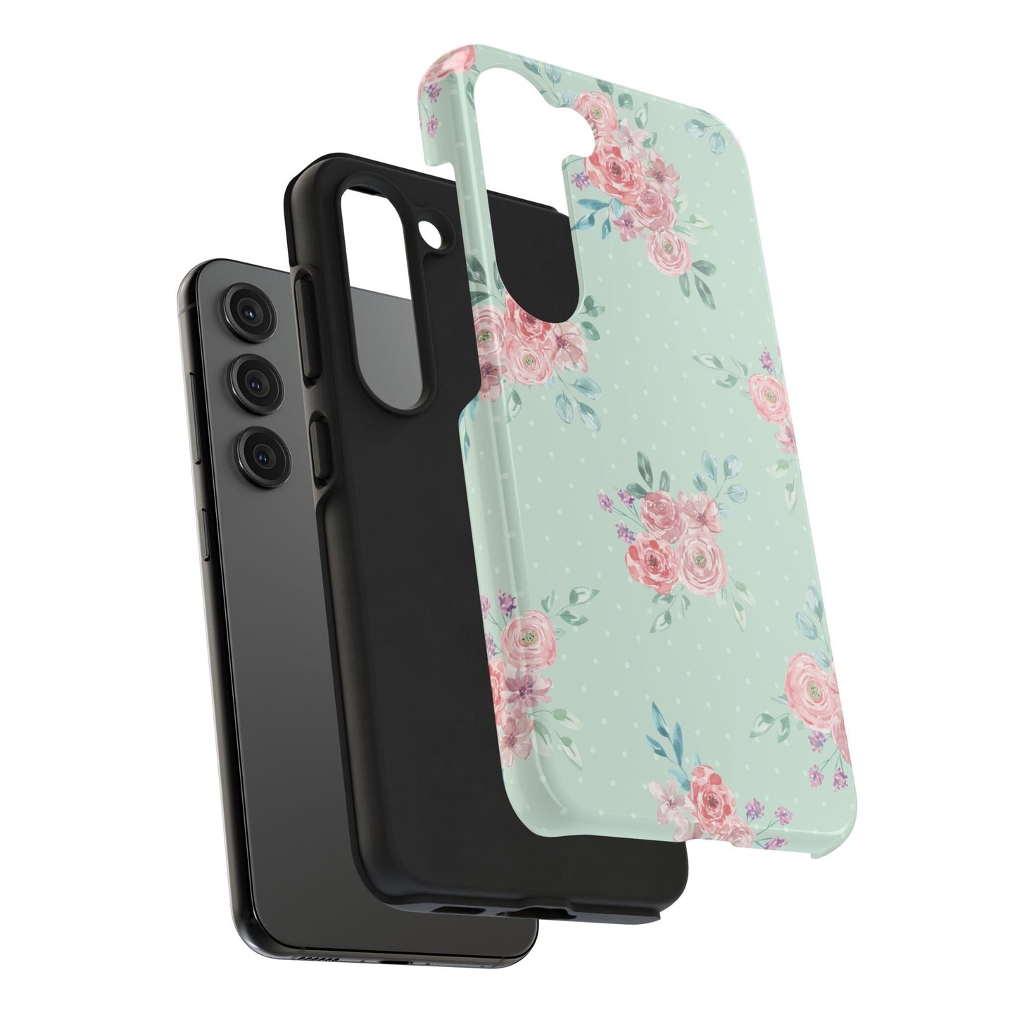 Green Floral Phone Case, Summer Flower Phonecases, Coquette Aesthetic iPhone Case for 15 14 13 12 Cell Phone Covers Phone Case Printify