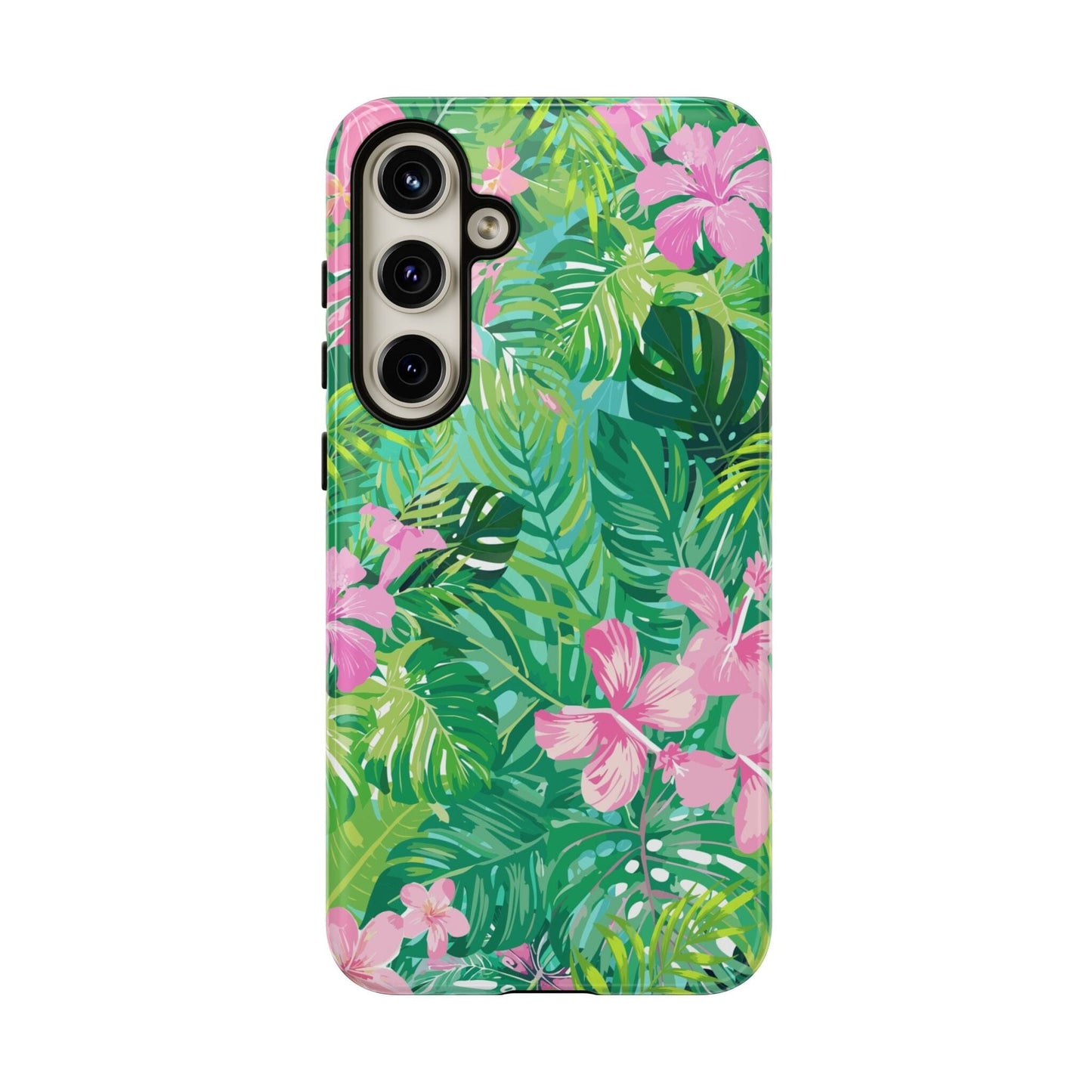 Tropical Pink Phone Case • Designed to Fit Most iPhone, Samsung and Google Models Phone Case Printify Samsung Galaxy S24 Plus Glossy