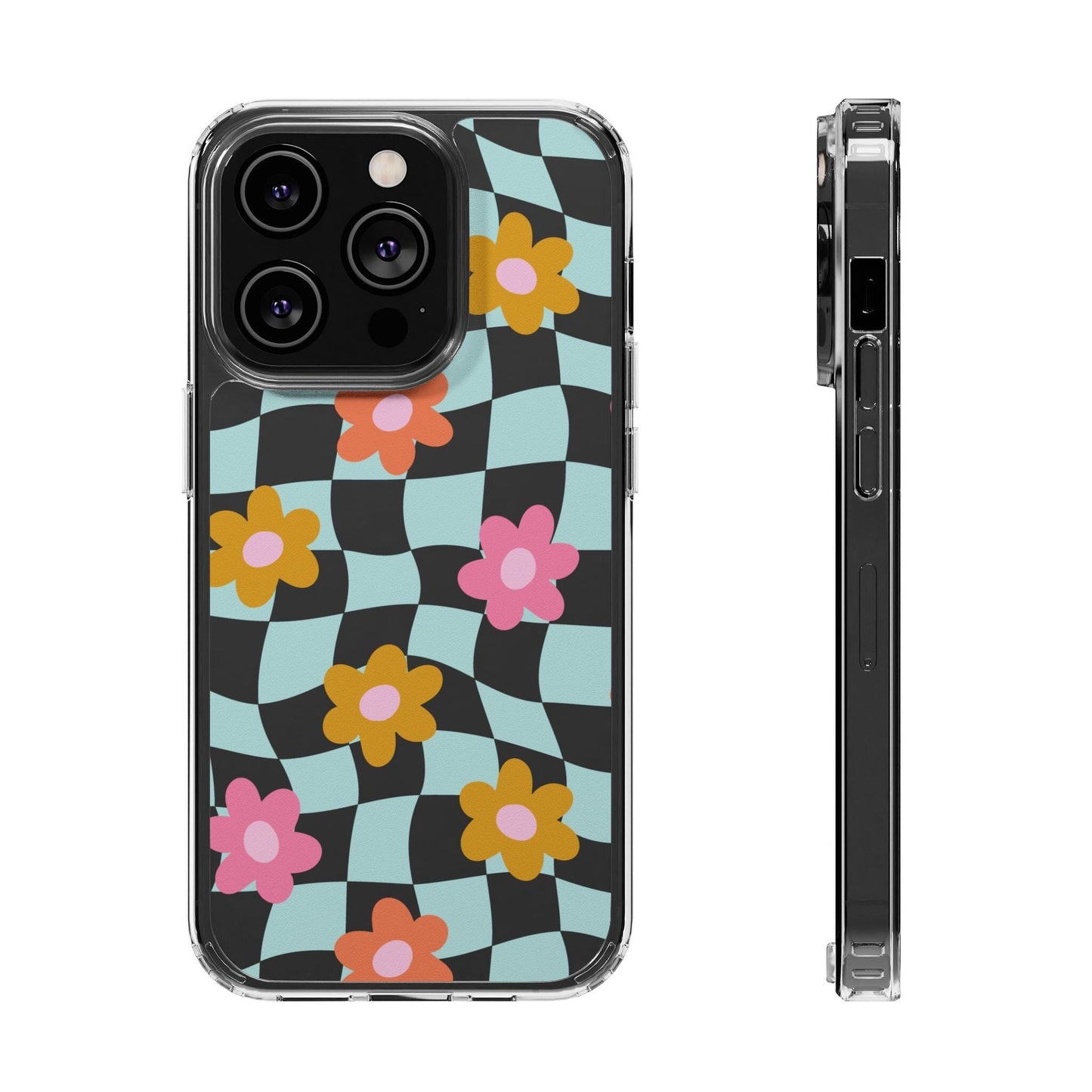 Cute Coconut Girl iPhone Cases • Colorful Floral Clear Phone Case Designed to fit Most iPhone and Samsung Models Phone Case Printify iPhone 14 Pro Without gift packaging