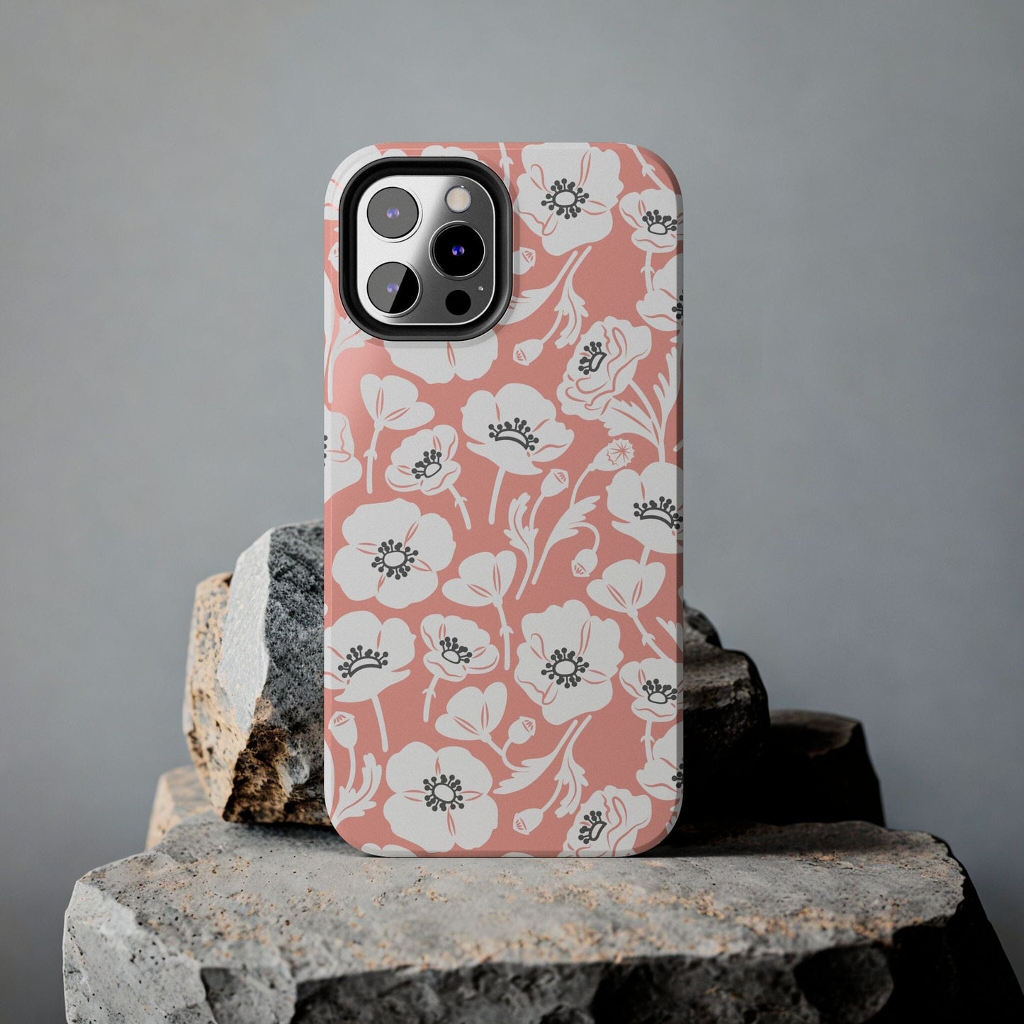 Pop-Art Poppies Floral Phone Case • Tough Case Designed to Fit Most iPhone and Samsung Models Phone Case Printify iPhone 12 Pro Max