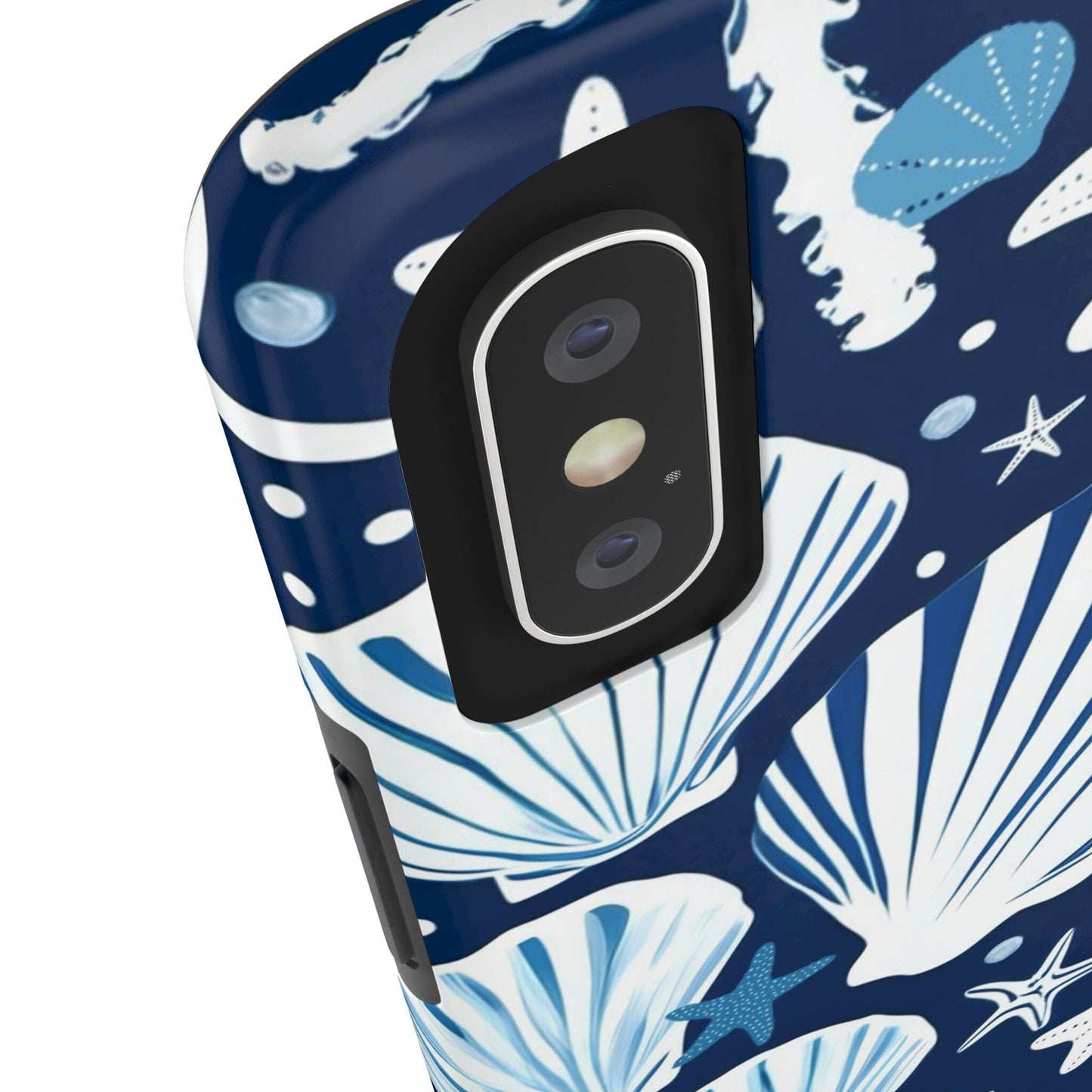 Seashell Phone Case, Blue and White Phone Case Printify