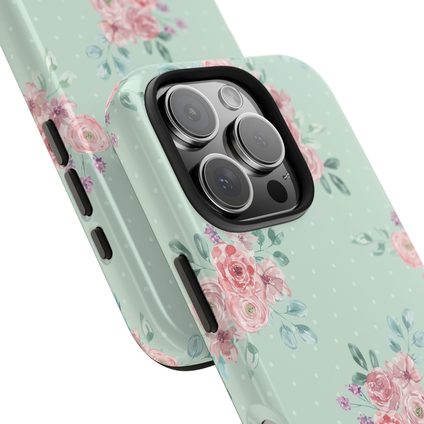 Green Floral Phone Case, Summer Flower Phonecases, Coquette Aesthetic iPhone Case for 15 14 13 12 Cell Phone Covers Phone Case Printify