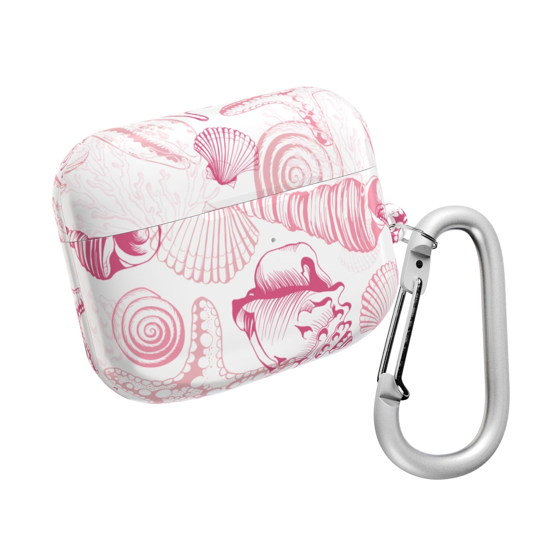 Pink Seashell AirPod Case, Ocean-Inspired Earbud Cover • Cute Summer Phone Accessories Accessories Printify AirPods Pro Gen 1 White Glossy