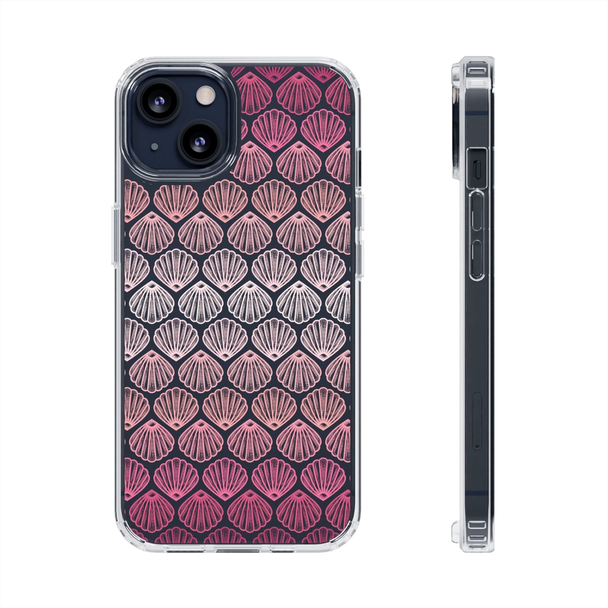 Coconut Girl iPhone 16 Clear Phone Case, Pink Seashell Design, Beachy Summer Vibes Aesthetic, iPhone 15, iPhone 14 13, Samsung Galaxy Phone Case Printify iPhone 13 Without gift packaging