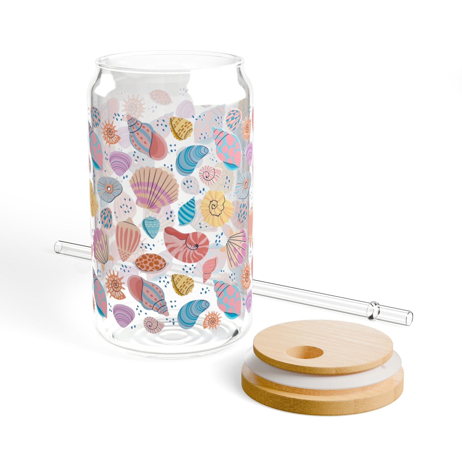 Meet Me at the Beach Sipper Glass • Beach Wedding Favors, Cute Iced Coffee Cup Mug Printify