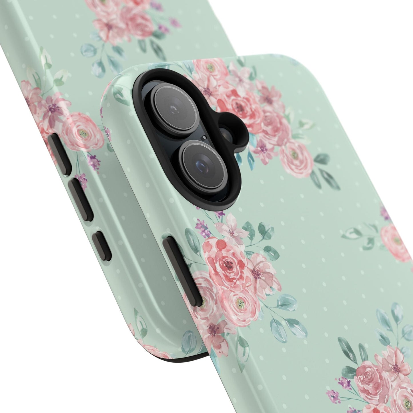 Green Floral Phone Case, Summer Flower Phonecases, Coquette Aesthetic iPhone Case for 15 14 13 12 Cell Phone Covers Phone Case Printify