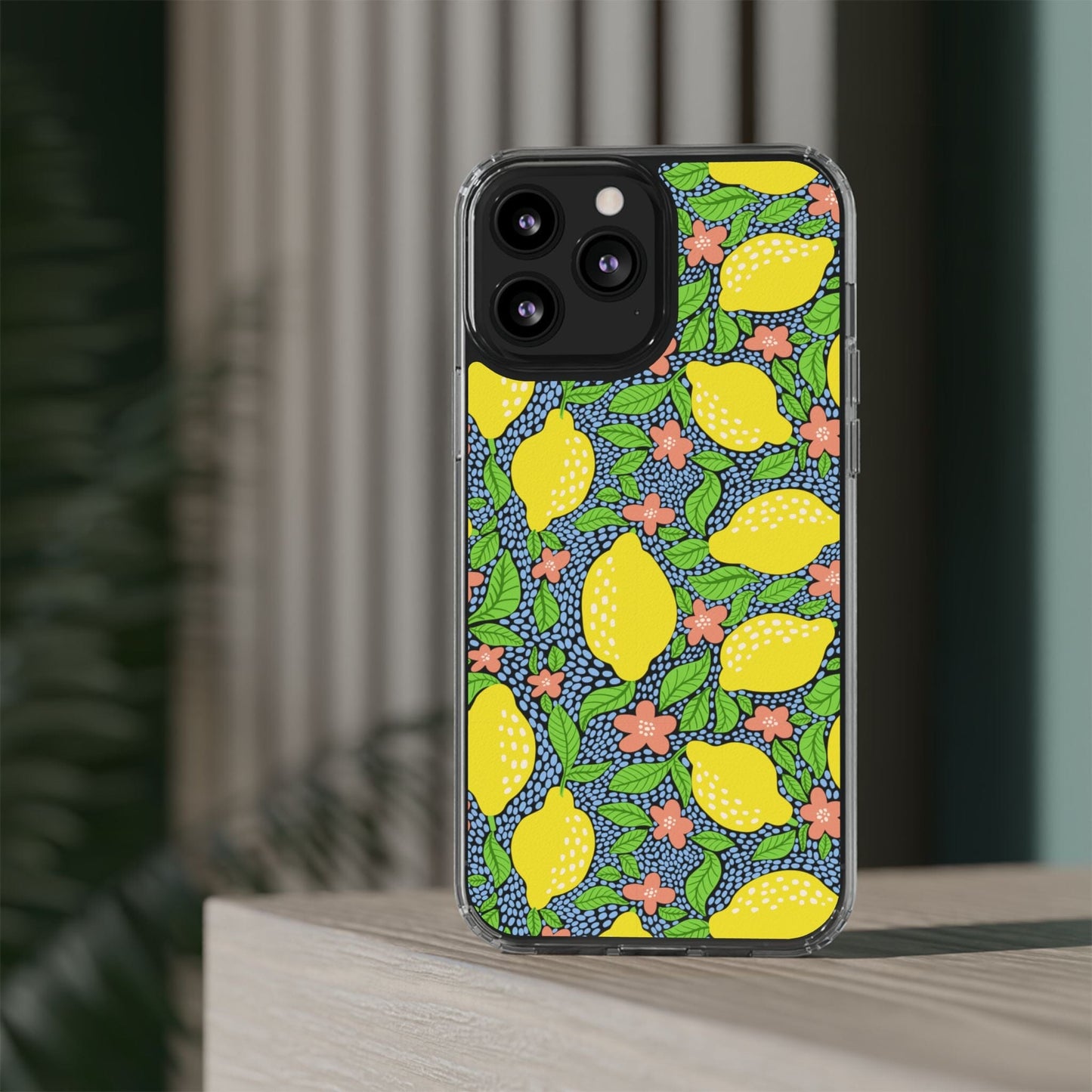 Clear iPhone 16 Pro Phone Case, Lemon Citron Coquette Phonecase • Designed to fit Most iPhone and Samsung Models Phone Case Printify