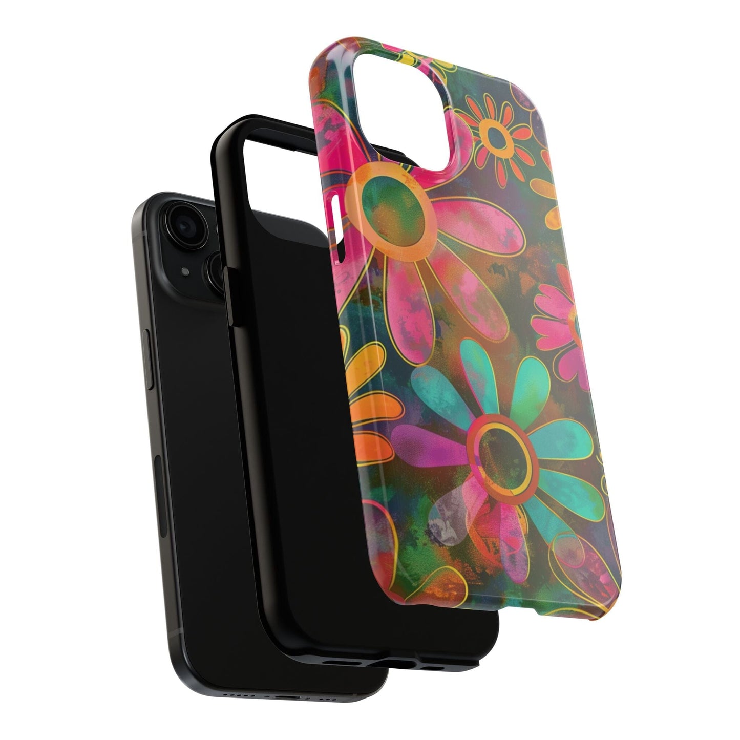 70s Retro Daisy Phone Case • Impact Resistant Cases Designed to fit Most iPhone and Samsung Phones Phone Case Printify