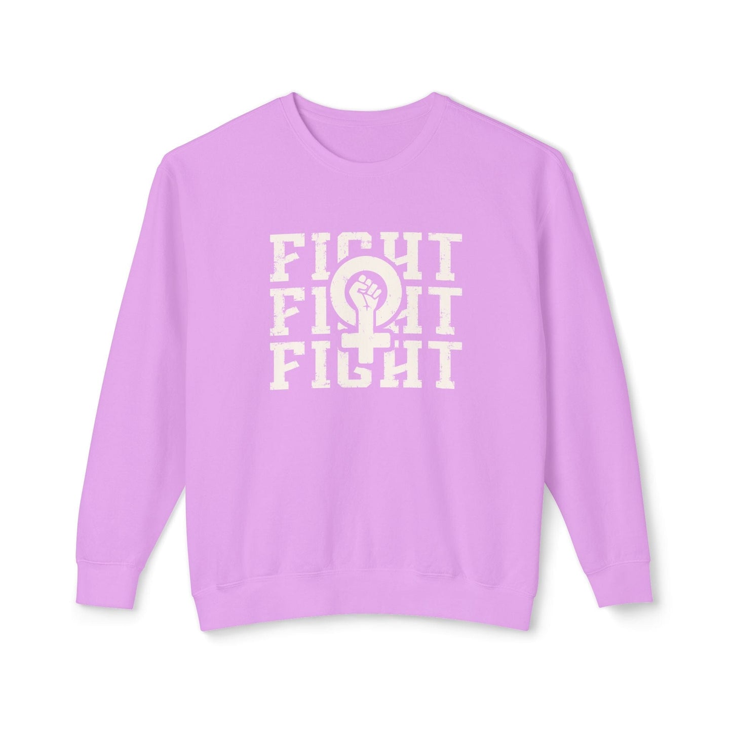 Fight Fight Fight, Feminist Sweatshirt, Equal Rights Sweatshirt Printify Neon Violet S