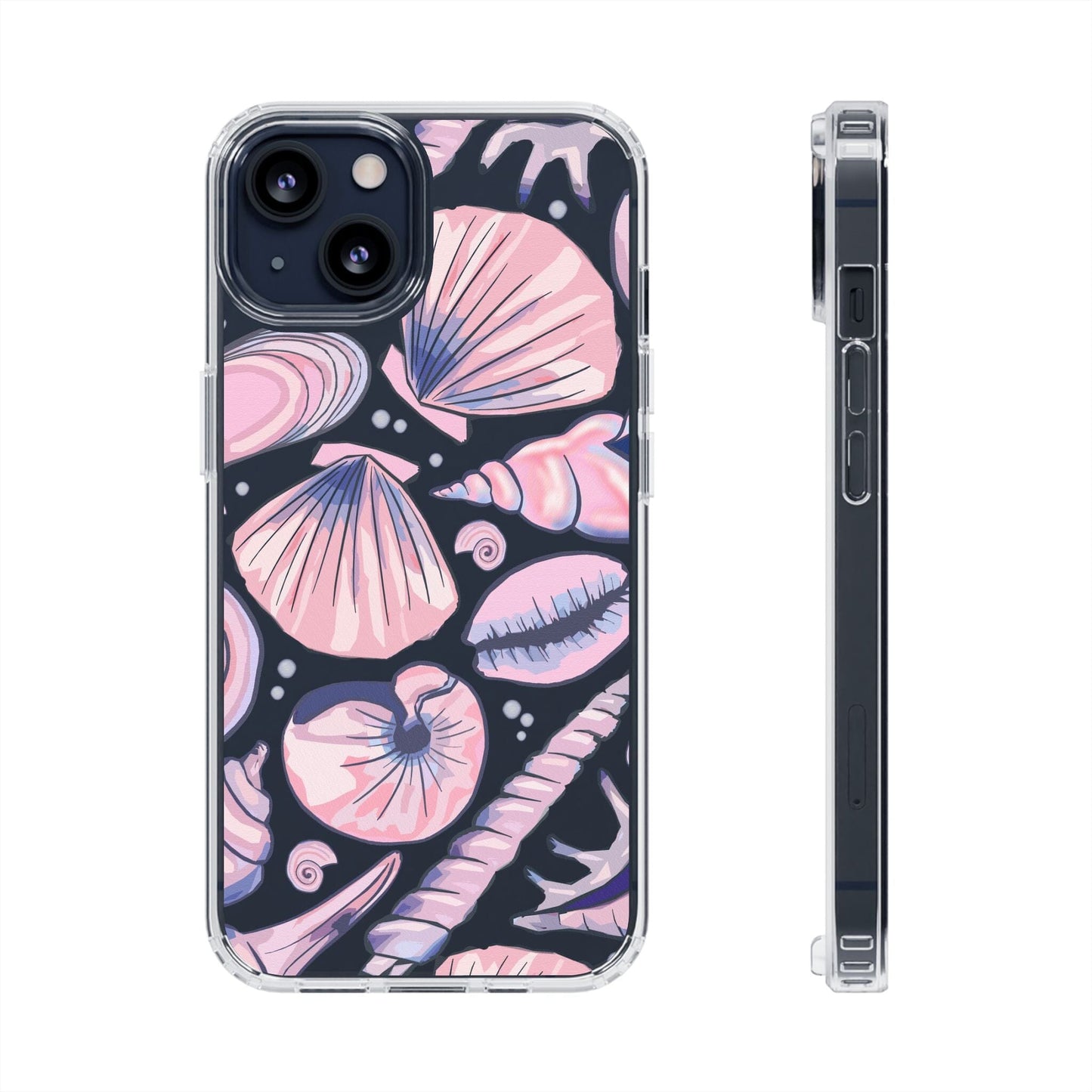Ocean-Inspired Clear Phone Case, Coastal Aesthetic, Shells Pattern, Summer Vibes iPhone 16 Pro Case, iPhone 15, iPhone 14, Samsung Galaxy Phone Case Printify iPhone 13 Without gift packaging