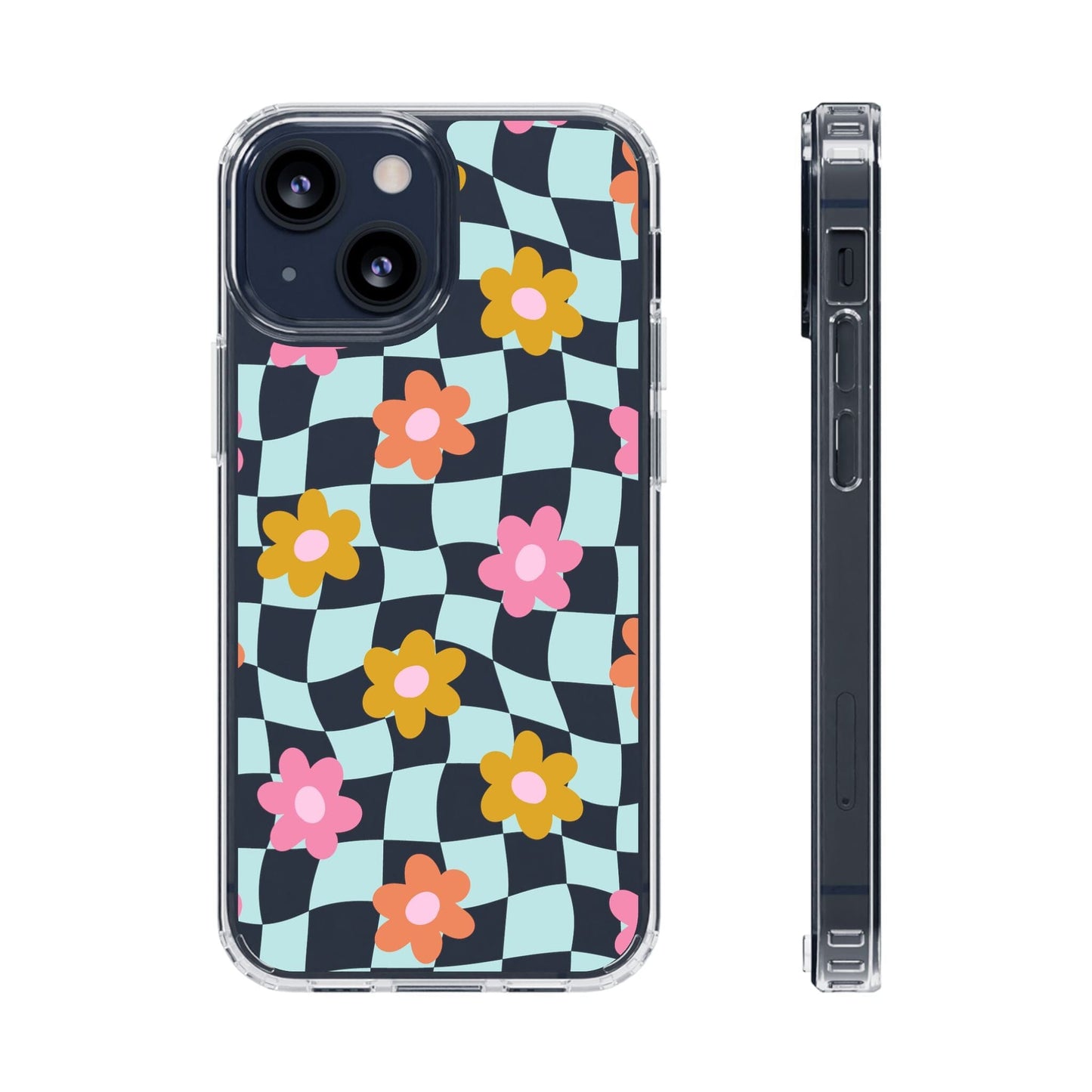 Cute Coconut Girl iPhone Cases • Colorful Floral Clear Phone Case Designed to fit Most iPhone and Samsung Models Phone Case Printify iPhone 13 Mini Without gift packaging