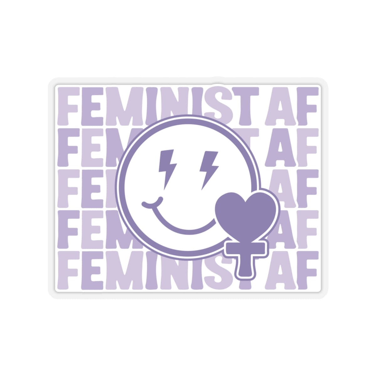 Feminist Stickers, Smiling Face Sticker Paper products Printify 4" × 4" Transparent