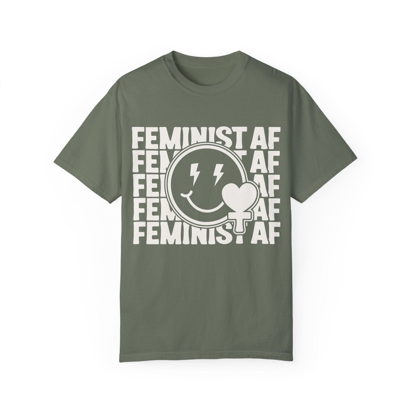 Feminist Shirt, Feminist AF Social Justice Shirts T-Shirt Printify Moss S