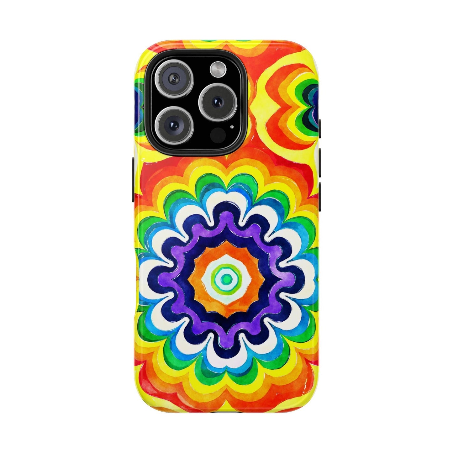 Vibrant Mandala Phone Case • Designed to Fit Most iPhone and Samsung Models Phone Case Printify iPhone 16 Pro
