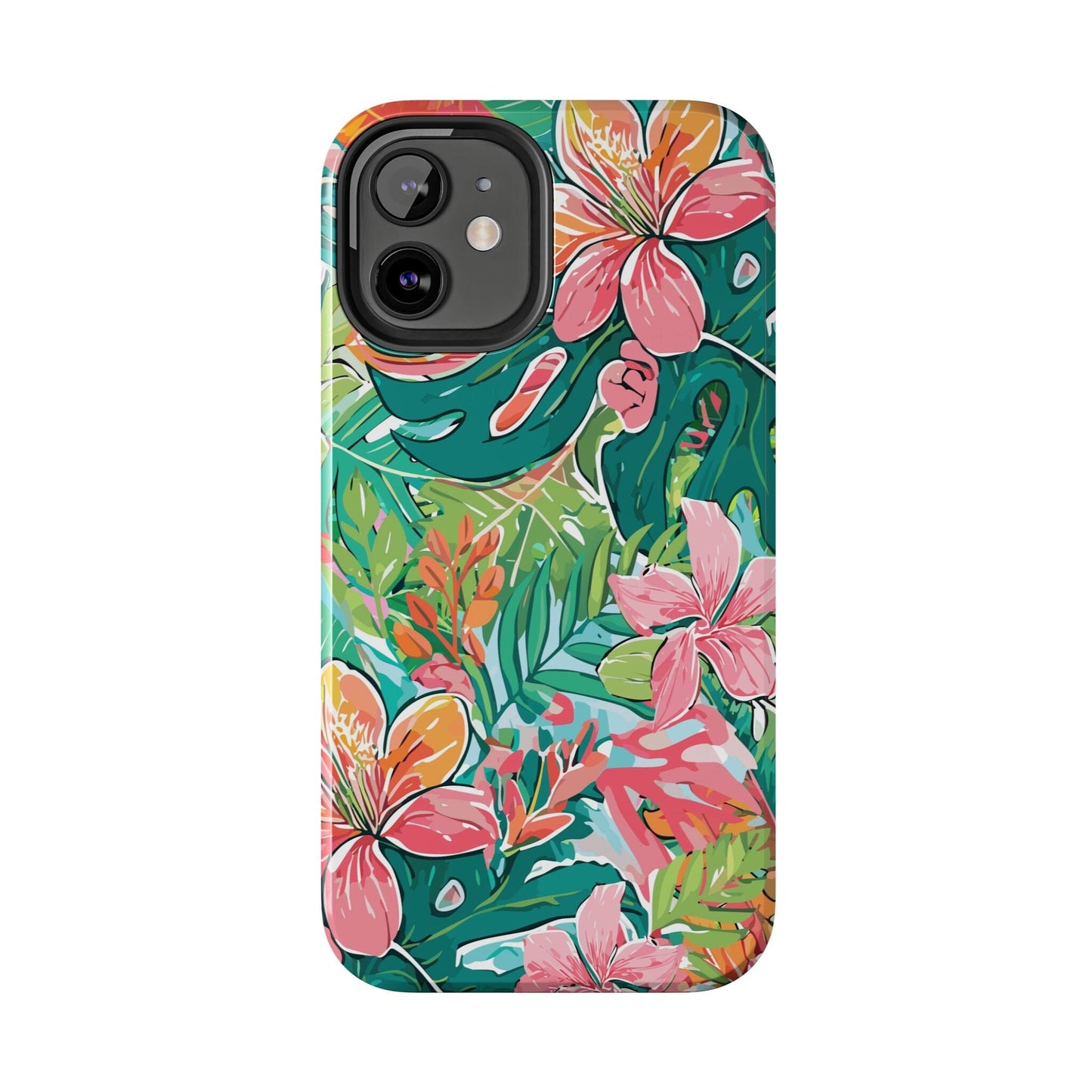 Tropical Brights Floral iPhone 16 Phone Cases • Designed to fit most iPhone and Samsung Models Phone Case Printify