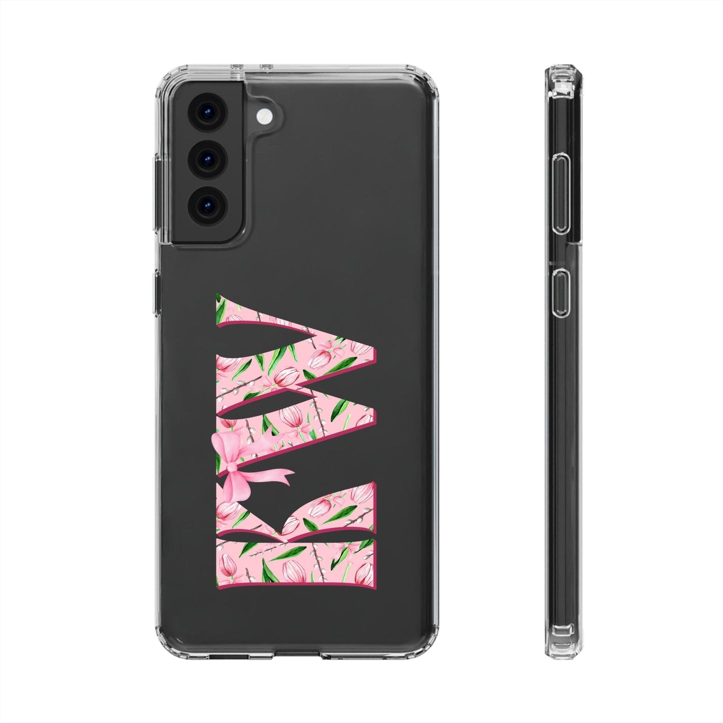 Initials iPhone 16 Pro Case, Clear Phone Cases • Designed to fit Most iPhone and Samsung Phones Phone Case Printify Samsung Galaxy S21 Plus Without gift packaging