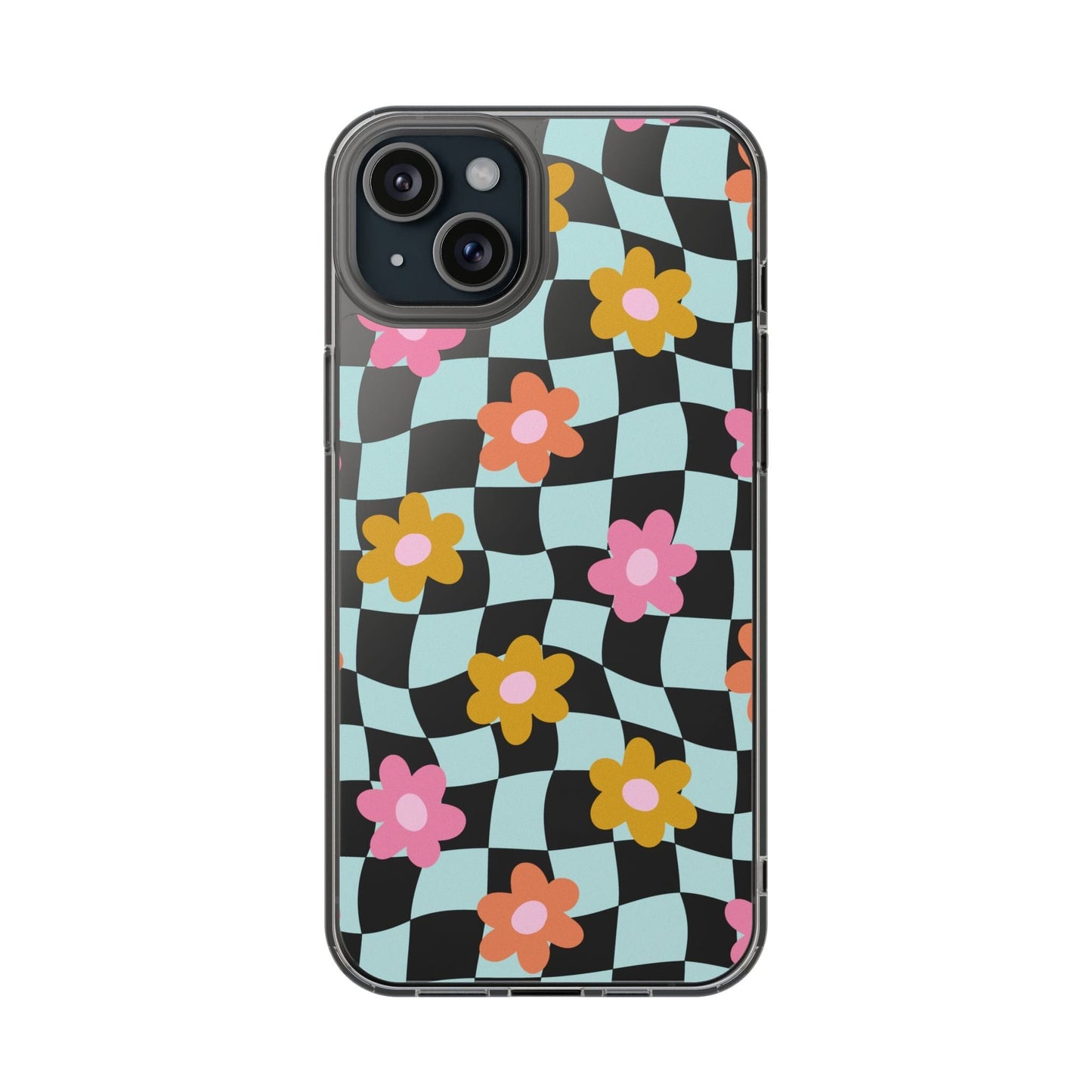 Cute Coconut Girl iPhone Cases • Colorful Floral Clear Phone Case Designed to fit Most iPhone and Samsung Models Phone Case Printify iPhone 15 Plus Without gift packaging