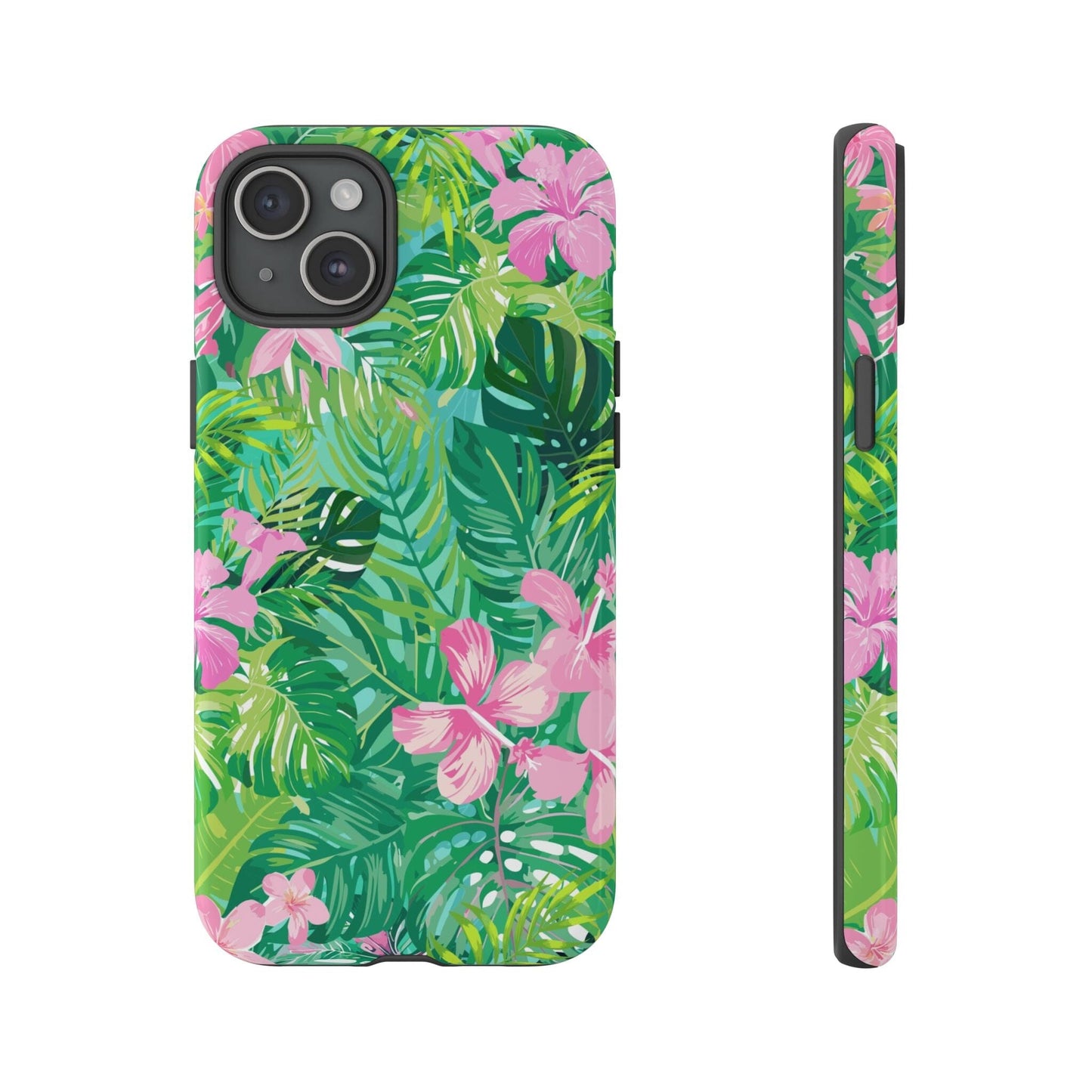 Tropical Pink Phone Case • Designed to Fit Most iPhone, Samsung and Google Models Phone Case Printify iPhone 15 Plus Glossy