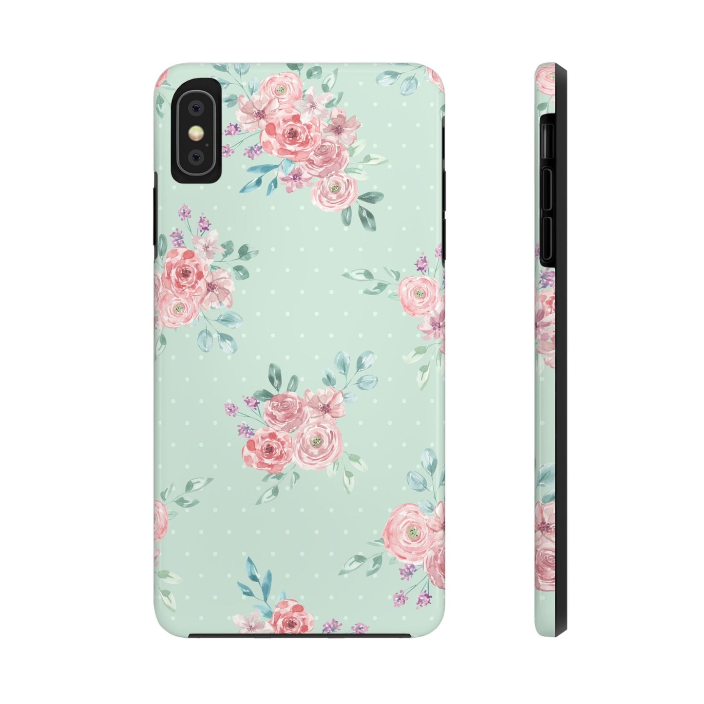 Green Floral Phone Case, Summer Flower Phonecases, Coquette Aesthetic iPhone Case for 15 14 13 12 Cell Phone Covers Phone Case Printify iPhone XS MAX