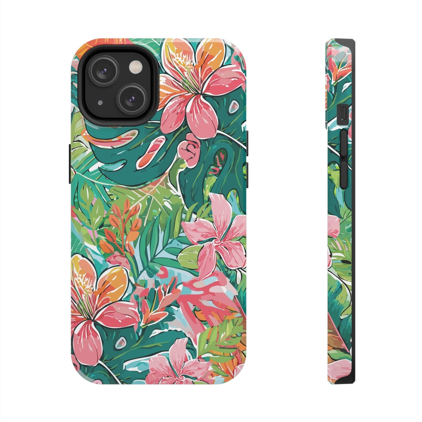 Tropical Brights Floral iPhone 16 Phone Cases • Designed to fit most iPhone and Samsung Models Phone Case Printify iPhone 14