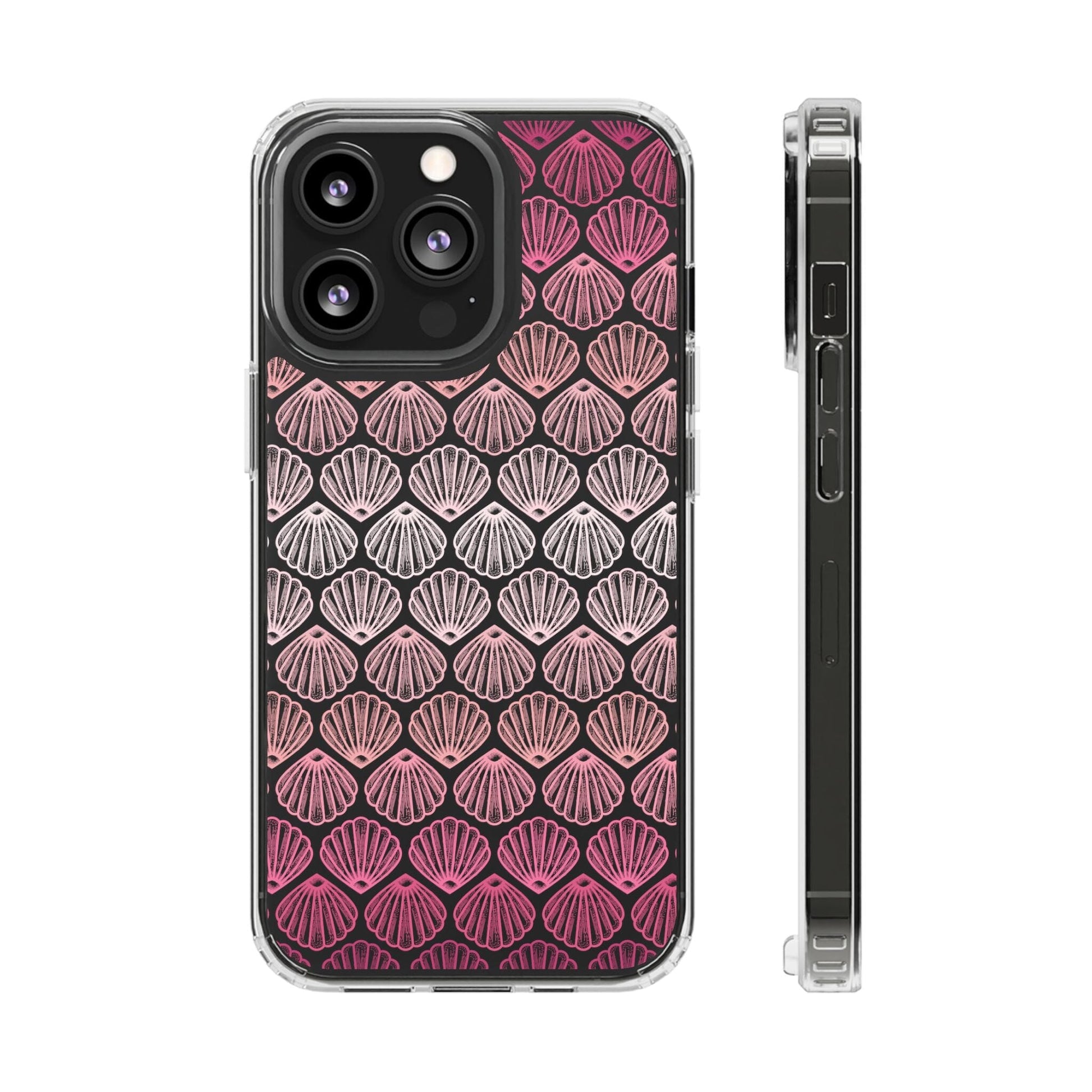 Coconut Girl iPhone 16 Clear Phone Case, Pink Seashell Design, Beachy Summer Vibes Aesthetic, iPhone 15, iPhone 14 13, Samsung Galaxy Phone Case Printify iPhone 13 Pro Without gift packaging