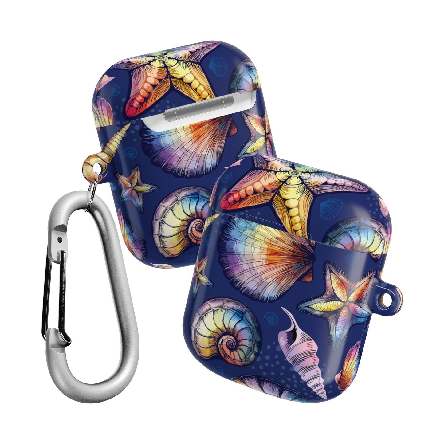 Rainbow Seashells AirPods Case, Ocean-Inspired Ear Bud Cases • Cute Phone Accessories Accessories Printify