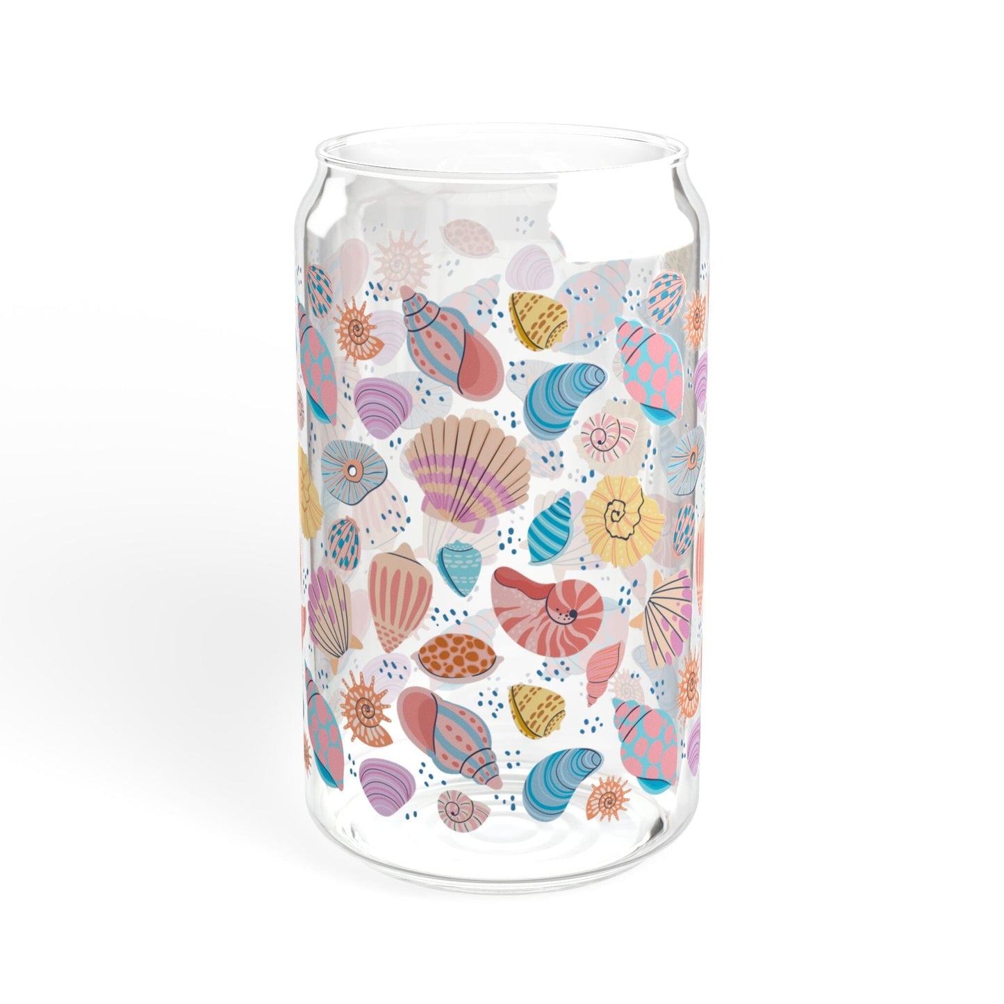 Meet Me at the Beach Sipper Glass • Beach Wedding Favors, Cute Iced Coffee Cup Mug Printify Without lid or straw 16oz