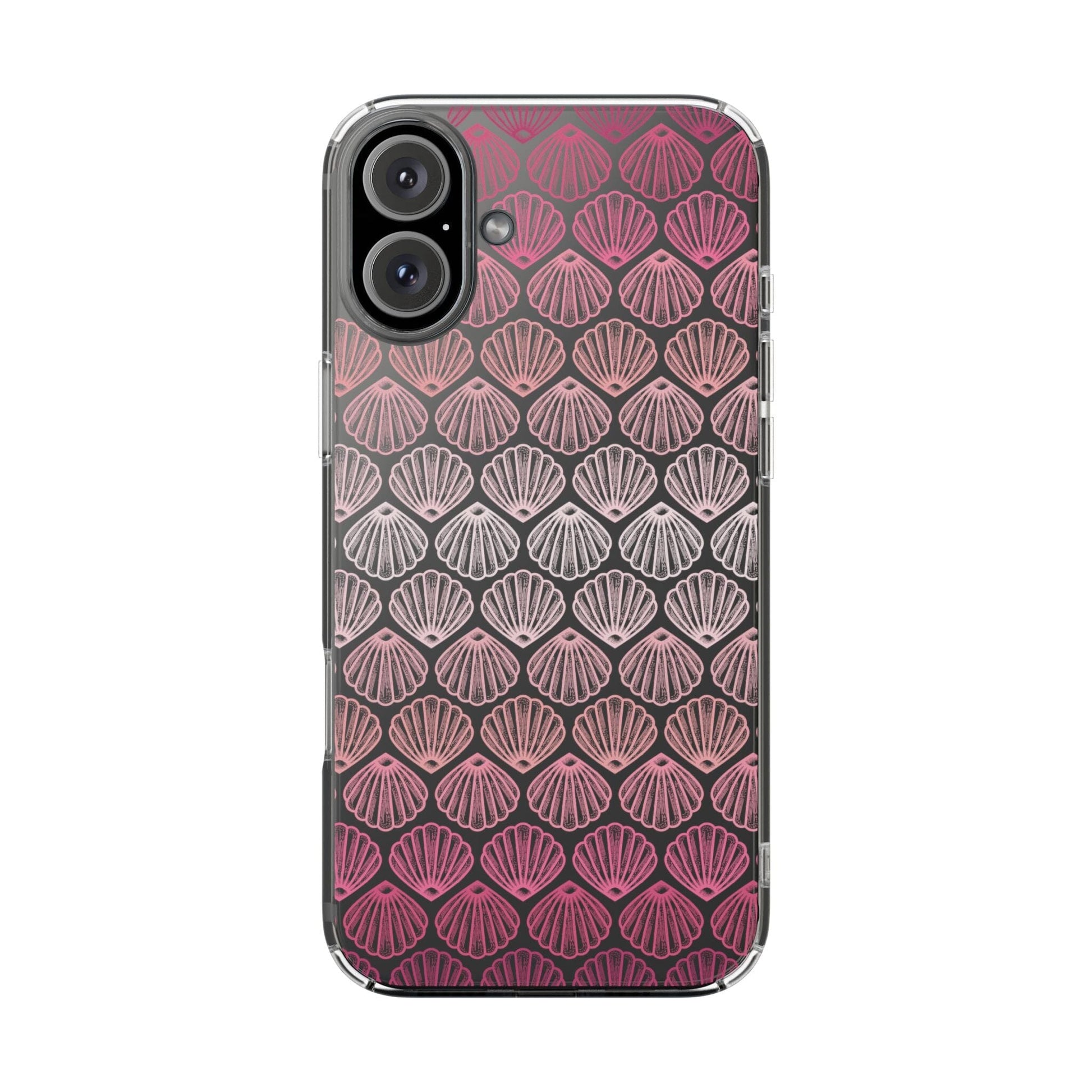 Coconut Girl iPhone 16 Clear Phone Case, Pink Seashell Design, Beachy Summer Vibes Aesthetic, iPhone 15, iPhone 14 13, Samsung Galaxy Phone Case Printify iPhone 16 Plus Without gift packaging