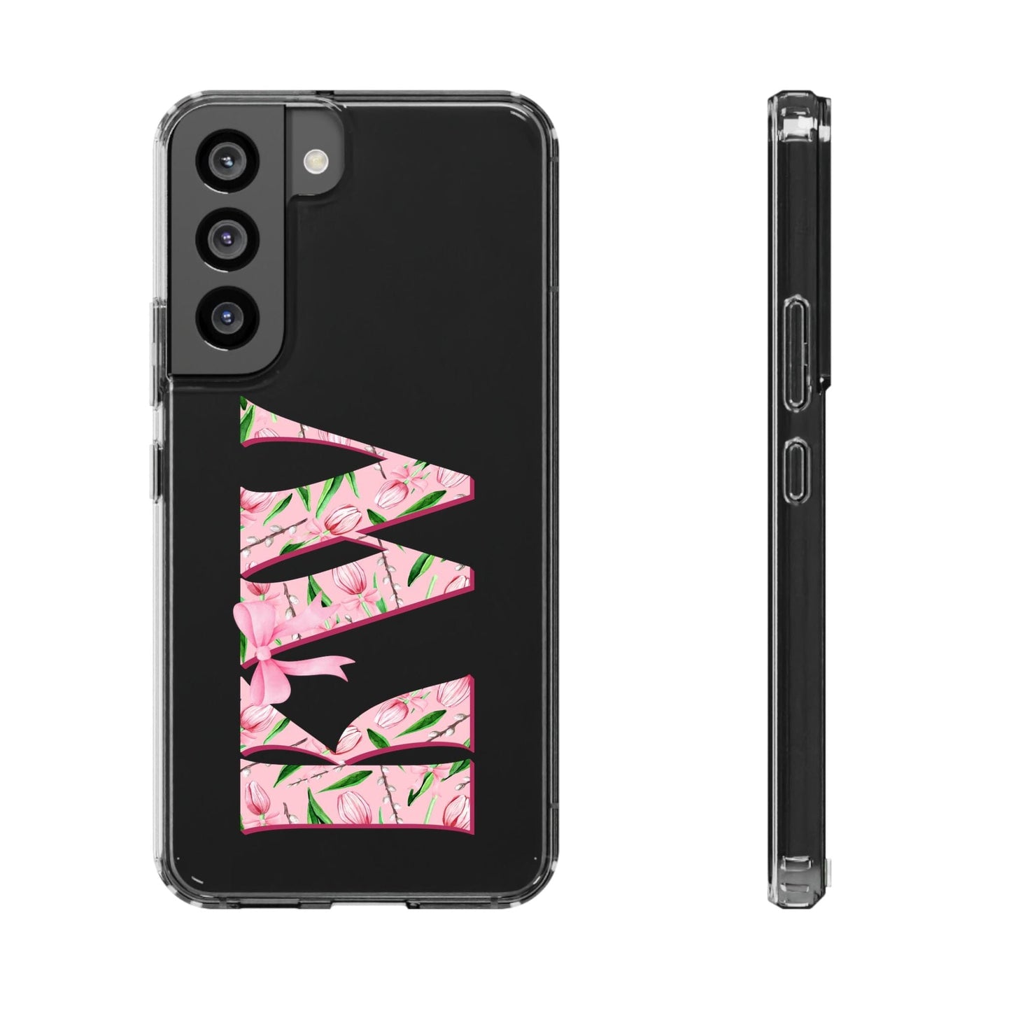 Initials iPhone 16 Pro Case, Clear Phone Cases • Designed to fit Most iPhone and Samsung Phones Phone Case Printify Samsung Galaxy S22 Without gift packaging