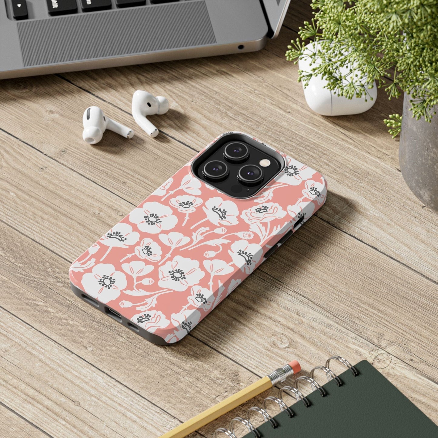 Pop-Art Poppies Floral Phone Case • Tough Case Designed to Fit Most iPhone and Samsung Models Phone Case Printify iPhone 14 Pro