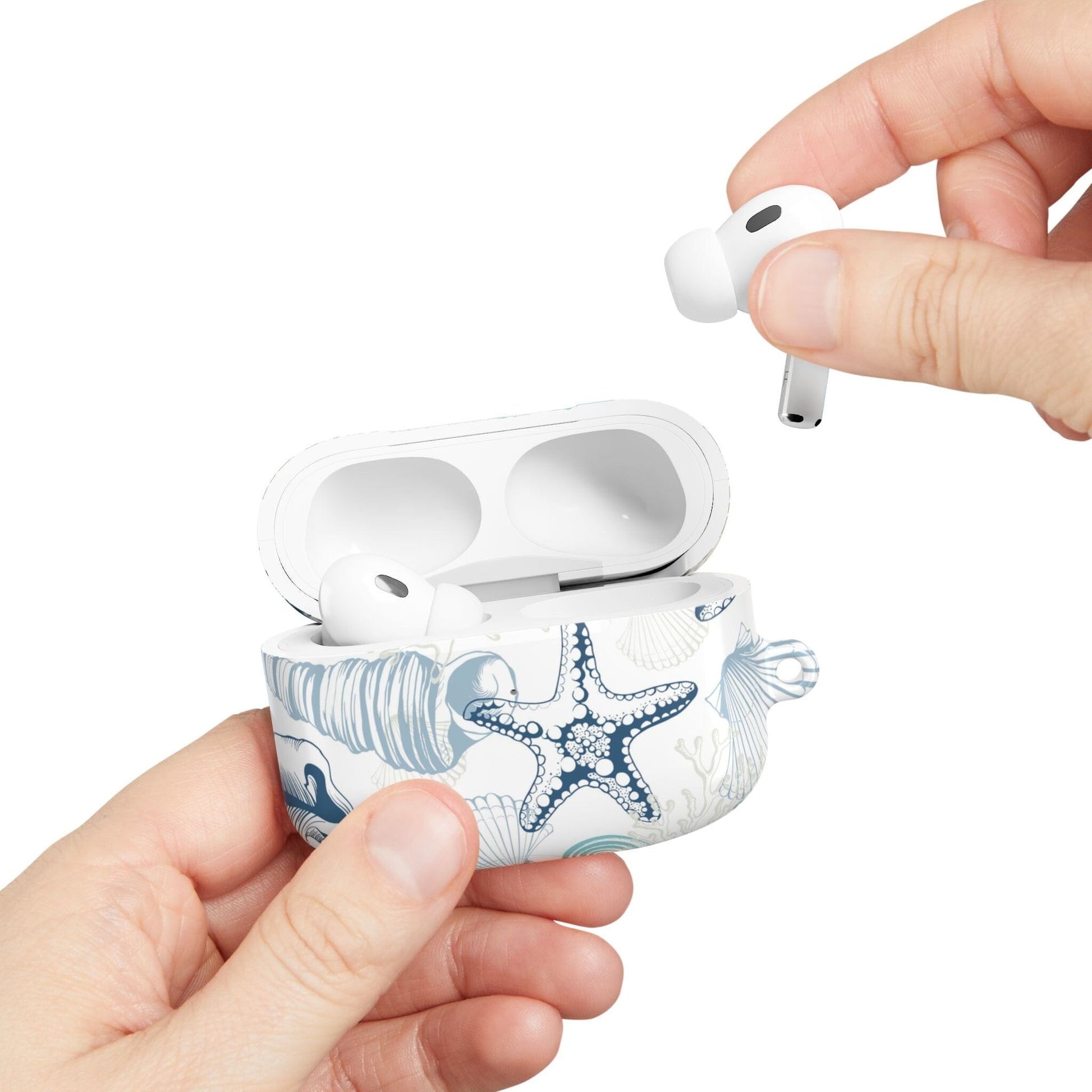 Blue Seashells AirPods Case, Ocean-Inspired Case for Earbuds • Cute Phone Accessories Accessories Printify