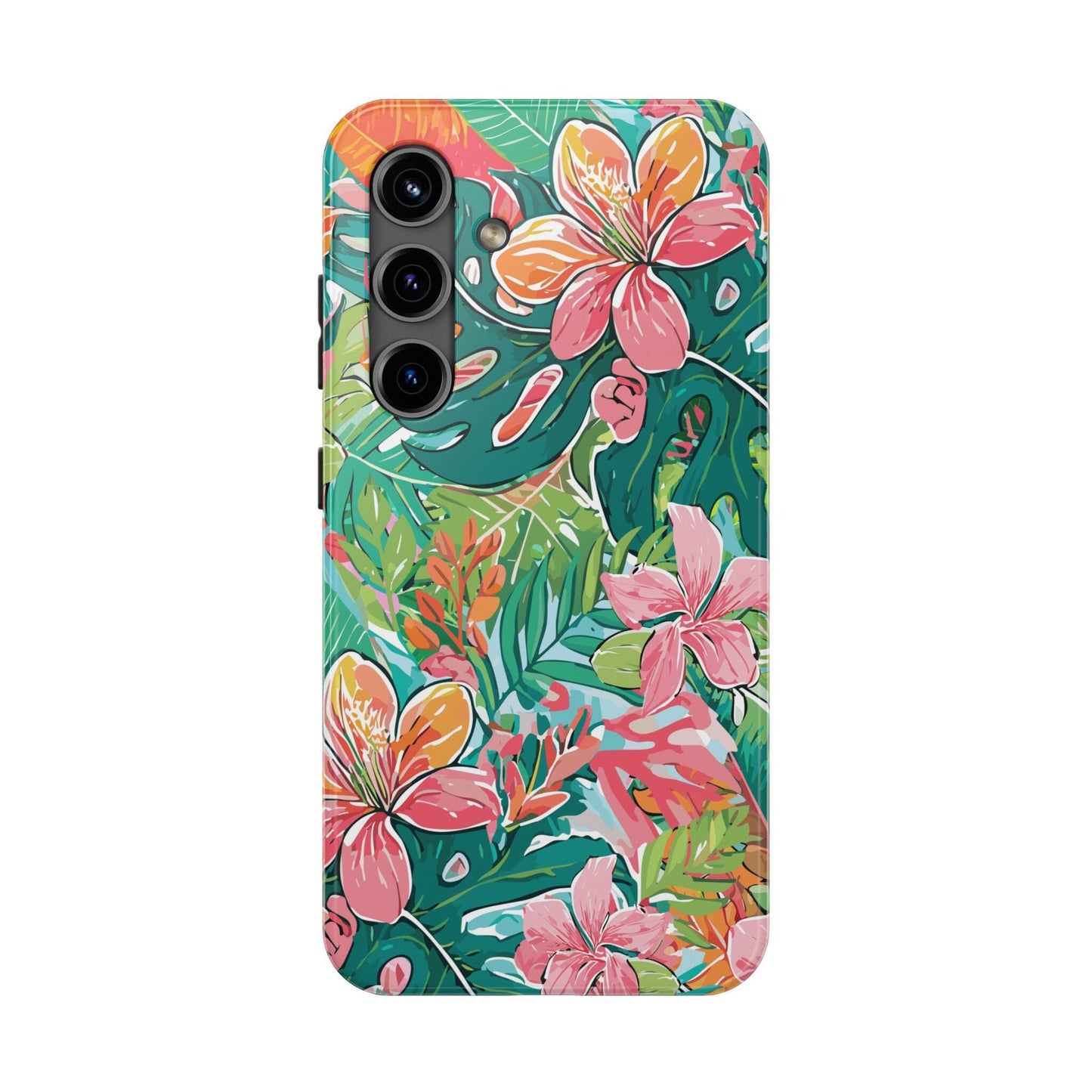 Tropical Brights Floral iPhone 16 Phone Cases • Designed to fit most iPhone and Samsung Models Phone Case Printify Samsung Galaxy S24