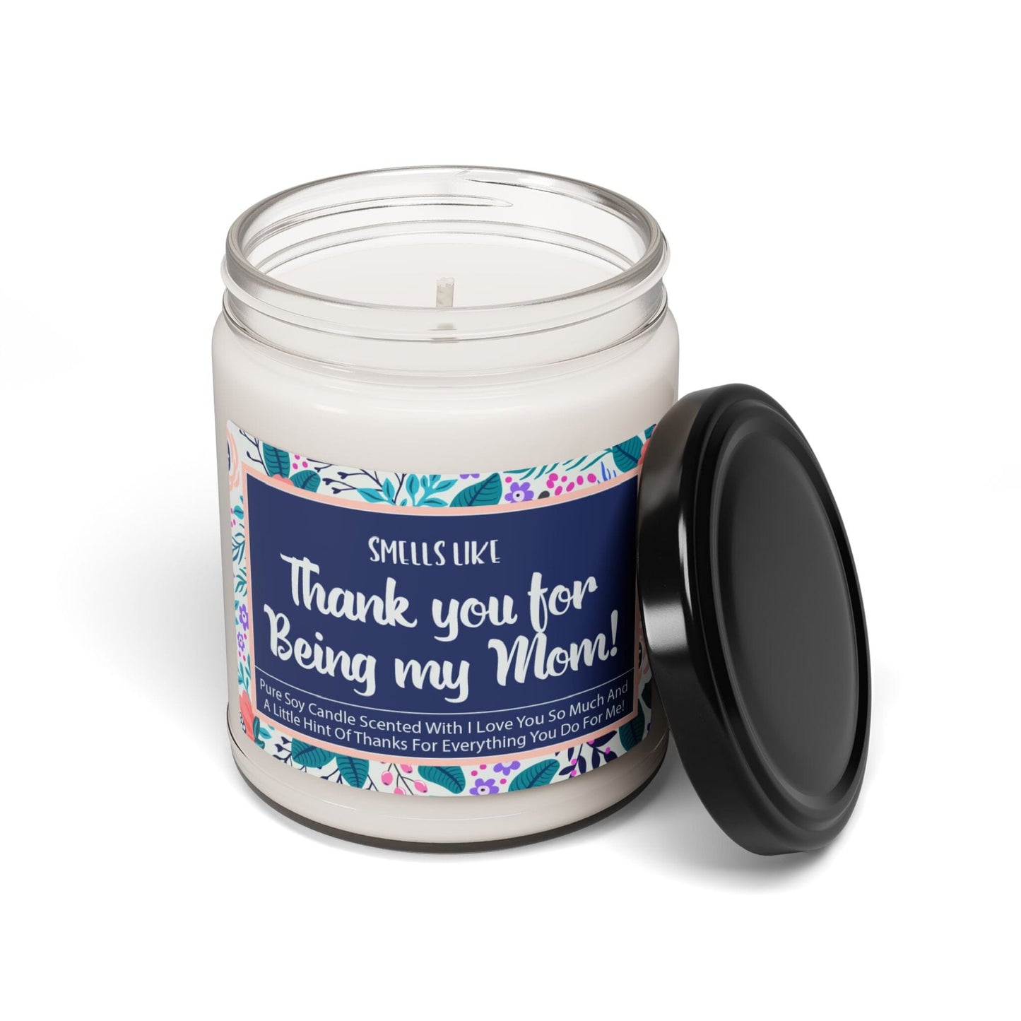 Smells Like Thank You ~ Mothers Day Candle for Mom, Unique Funny Greeting Card Love Notes Home Decor Printify Clean Cotton 9oz