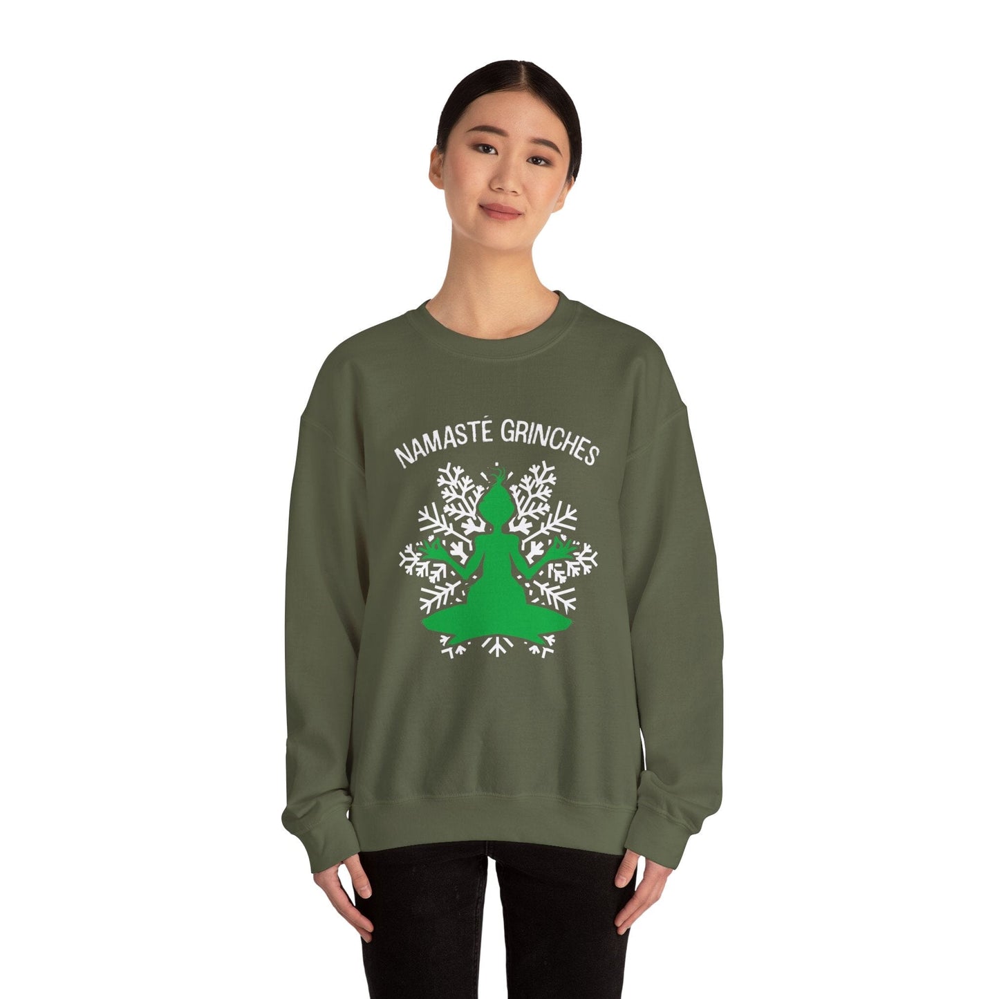 Namaste Grinches ~ Christmas Sweatshirt Sweatshirt Printify