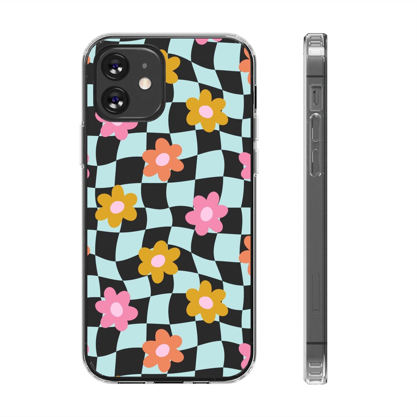 Cute Coconut Girl iPhone Cases • Colorful Floral Clear Phone Case Designed to fit Most iPhone and Samsung Models Phone Case Printify iPhone 12 Without gift packaging