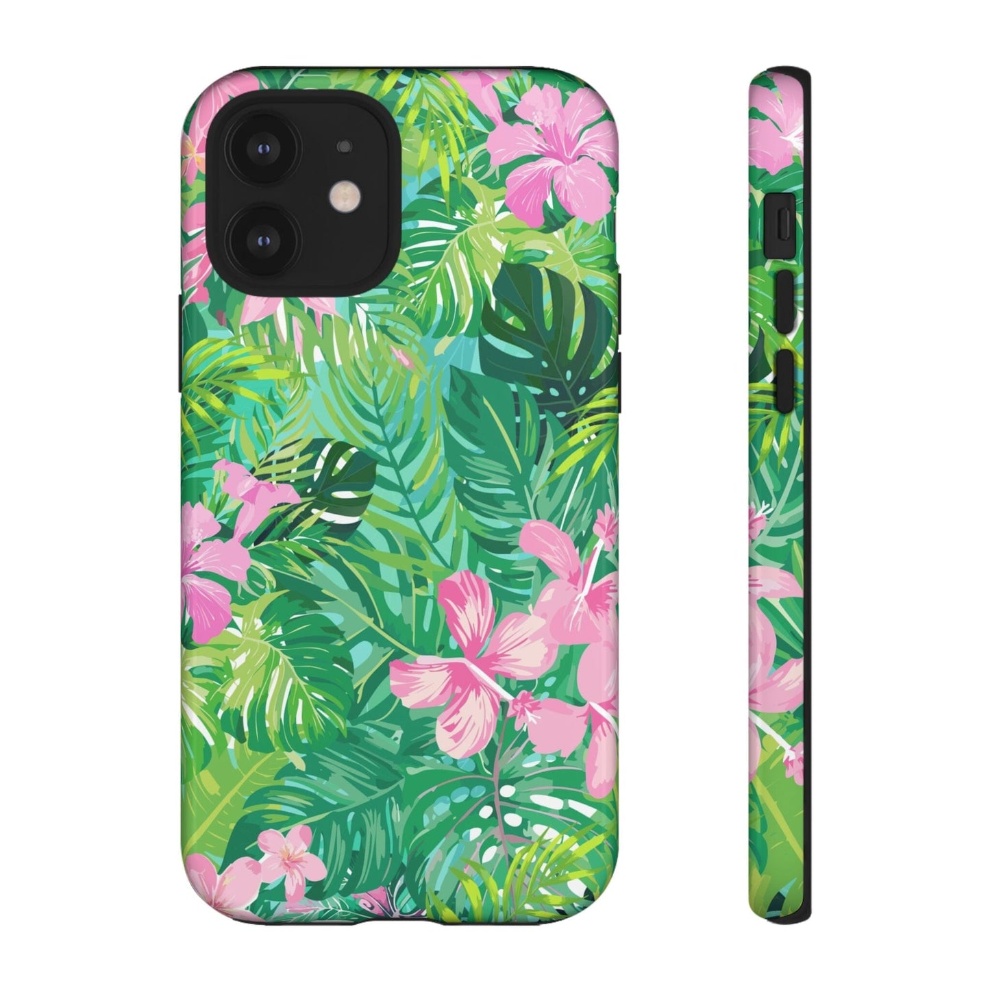 Tropical Pink Phone Case • Designed to Fit Most iPhone, Samsung and Google Models Phone Case Printify iPhone 12 Glossy