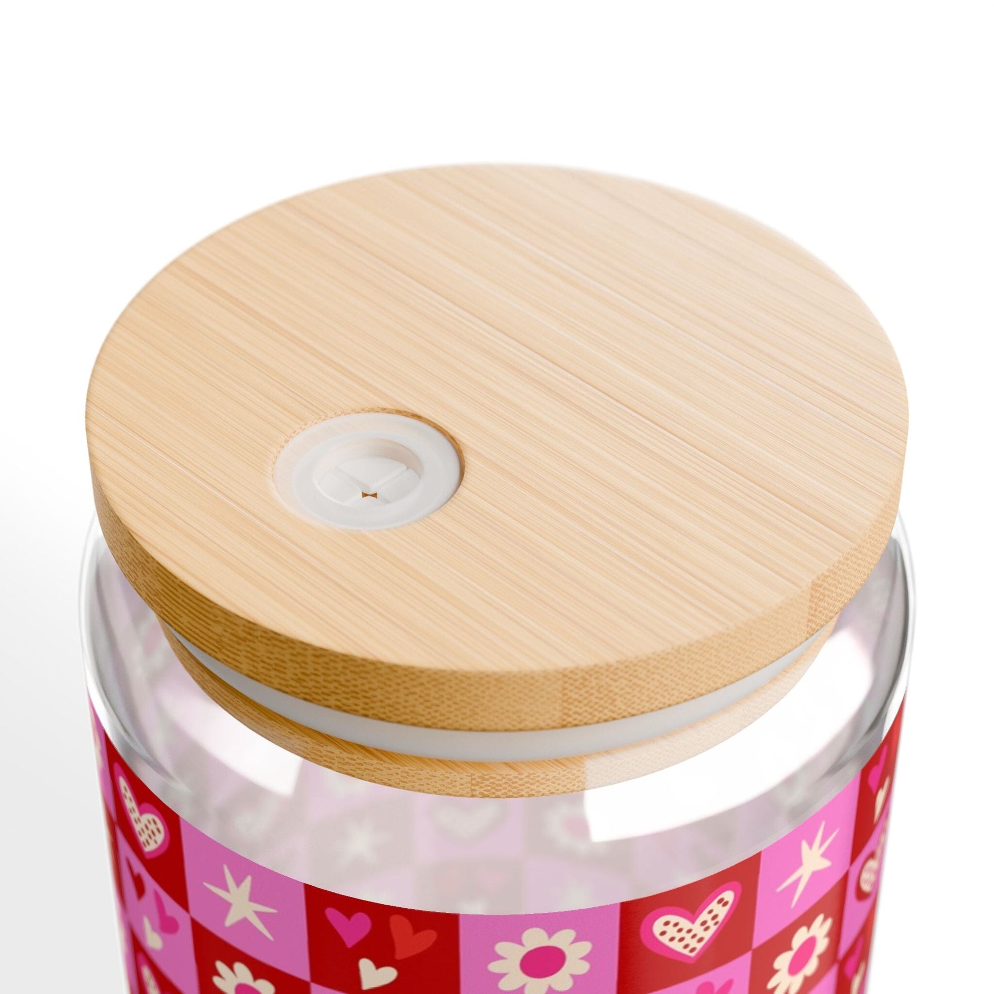 Coquette Hearts & Flowers Sipper Cup, Iced Coffee Cup with Lid Mug Printify