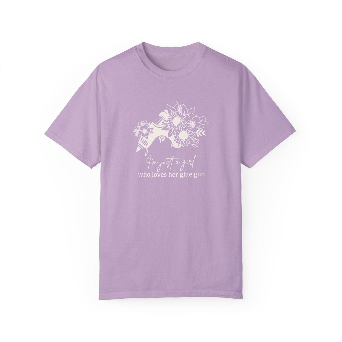 Just A Girl Who Loves Her Glue Gun • Comfort Colors T-shirt T-Shirt Printify Orchid S