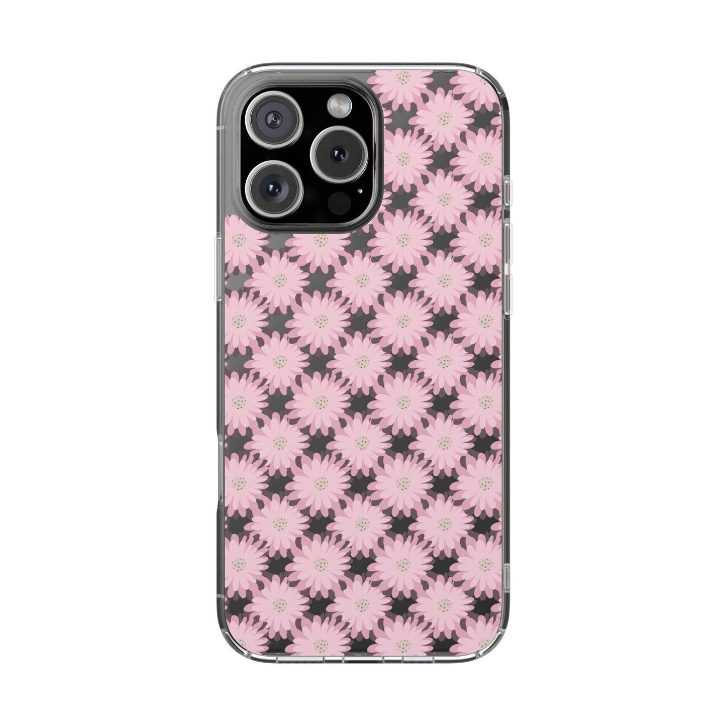 Retro Daisies Clear Floral Phone Case • Designed to fit most iPhone and Samsung Phones Phone Case Printify iPhone 16 Pro Max