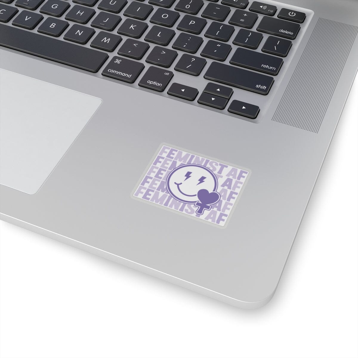 Feminist Stickers, Smiling Face Sticker Paper products Printify 2" × 2" Transparent