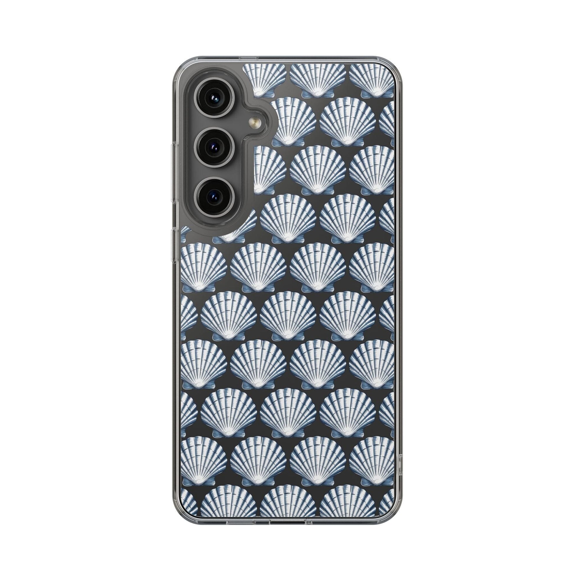 Blue iPhone 16 Clear Case, Seashell Phone Case, Coastal Vibes Mosaic Phone Case, iPhone 16 Pro Max, iPhone 15 Plus, Samsung Galaxy S24 Phone Case Printify Samsung Galaxy S24 Plus Without gift packaging
