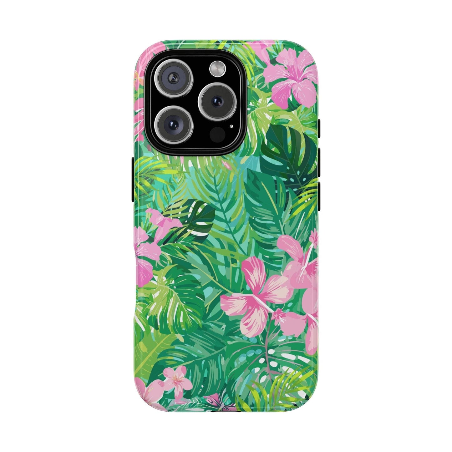 Tropical Pink Phone Case • Designed to Fit Most iPhone, Samsung and Google Models Phone Case Printify iPhone 16 Pro Glossy