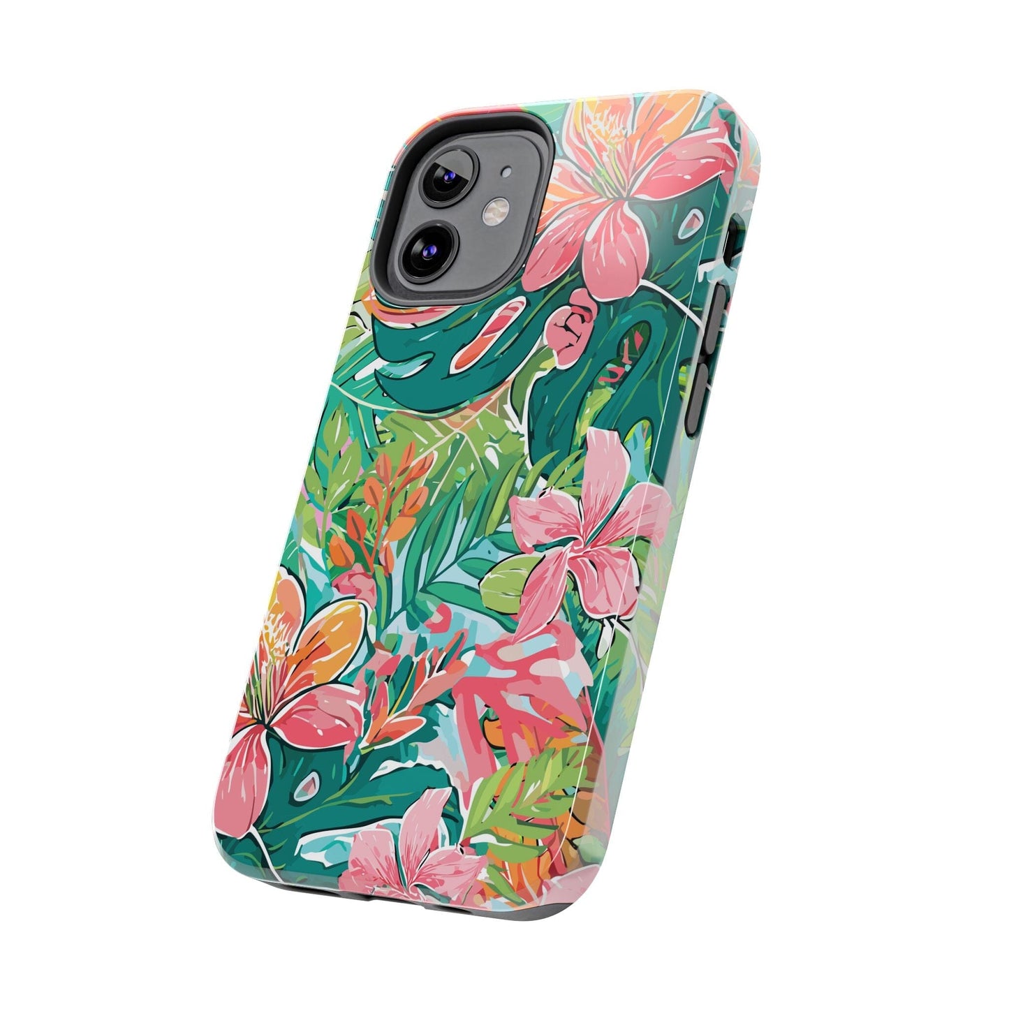 Tropical Brights Floral iPhone 16 Phone Cases • Designed to fit most iPhone and Samsung Models Phone Case Printify