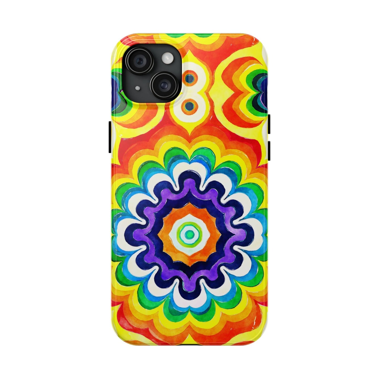 Vibrant Mandala Phone Case • Designed to Fit Most iPhone and Samsung Models Phone Case Printify iPhone 15 Plus
