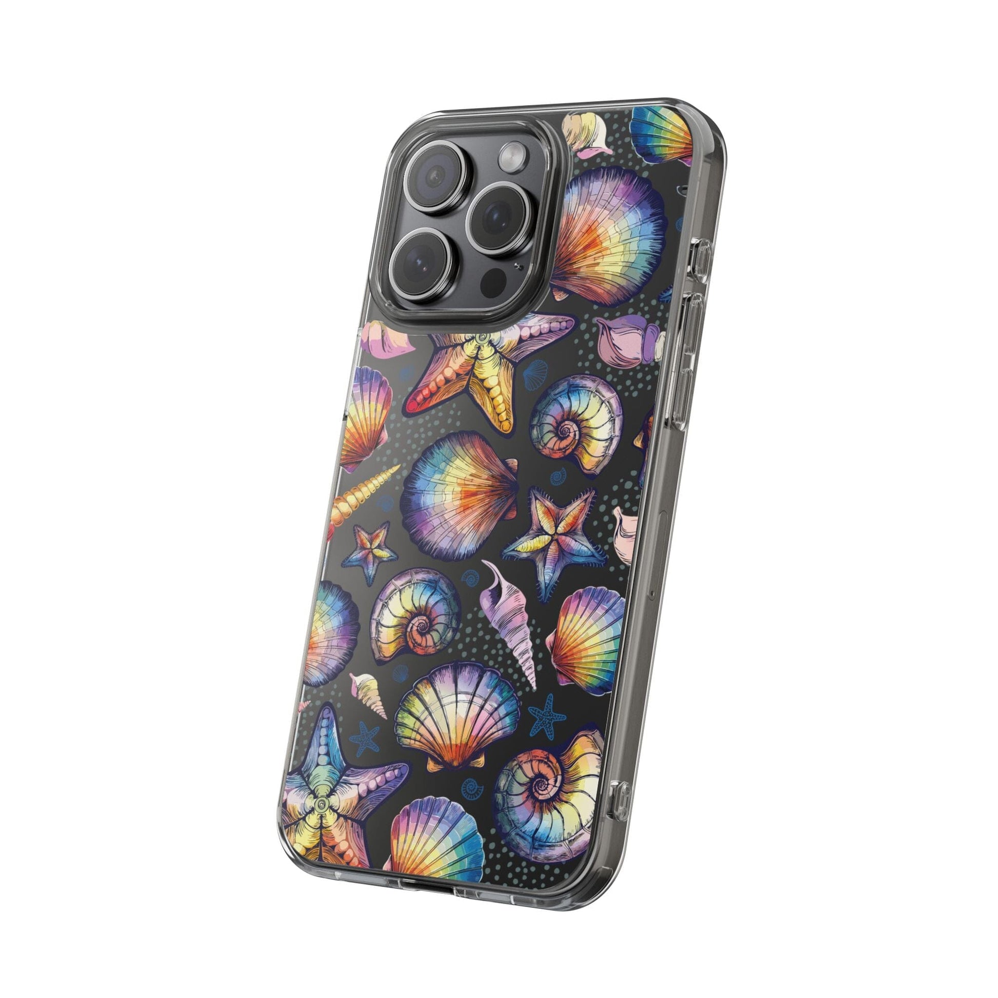 Rainbow Seashell Clear Phone Cases • Designed to fit most iPhone and Samsung Phones Phone Case Printify