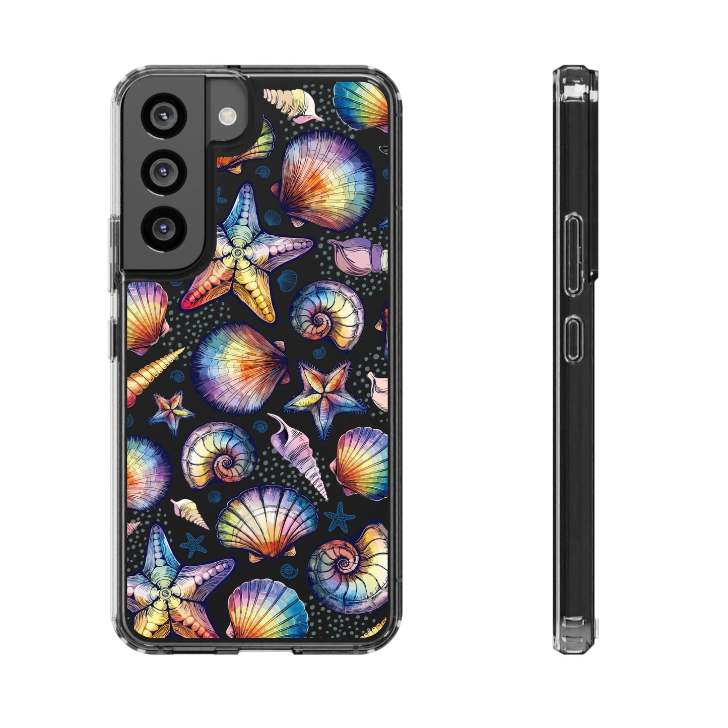 Rainbow Seashell Clear Phone Cases • Designed to fit most iPhone and Samsung Phones Phone Case Printify Samsung Galaxy S22 Without gift packaging