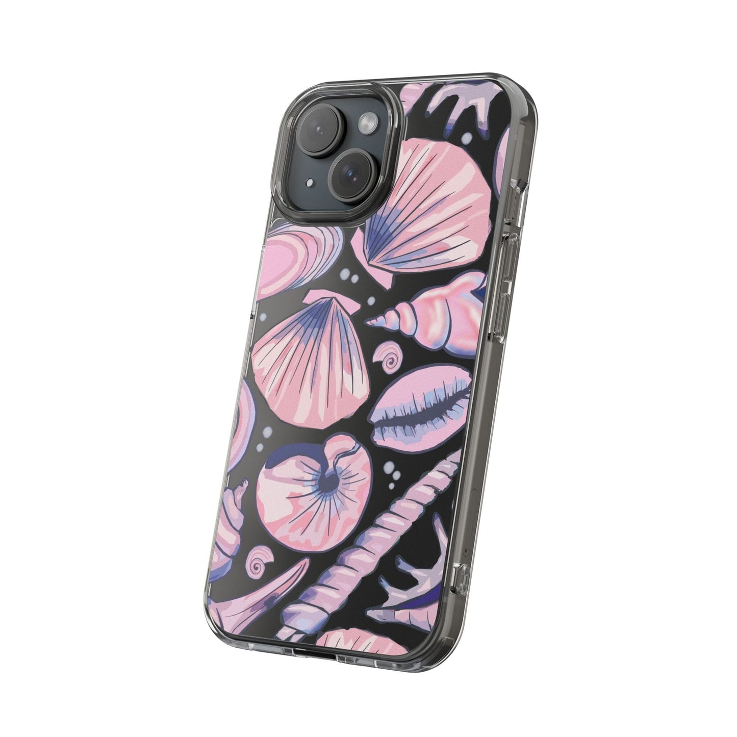 Ocean-Inspired Clear Phone Case, Coastal Aesthetic, Shells Pattern, Summer Vibes iPhone 16 Pro Case, iPhone 15, iPhone 14, Samsung Galaxy Phone Case Printify
