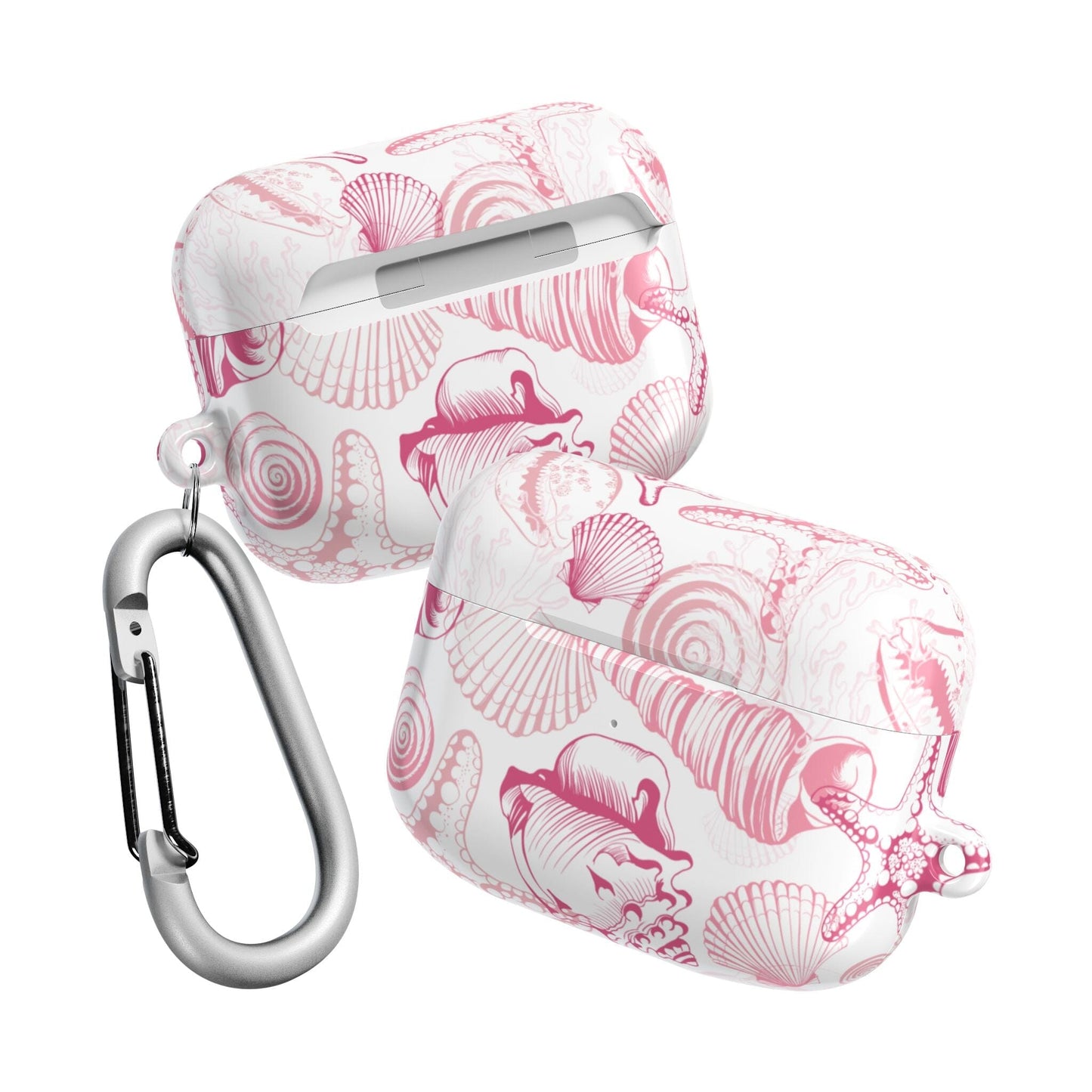 Pink Seashell AirPod Case, Ocean-Inspired Earbud Cover • Cute Summer Phone Accessories Accessories Printify