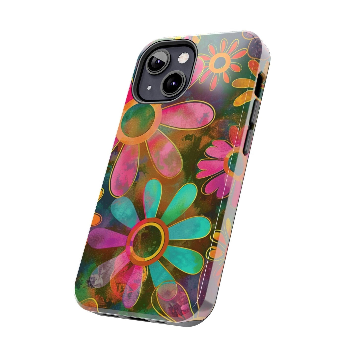 70s Retro Daisy Phone Case • Impact Resistant Cases Designed to fit Most iPhone and Samsung Phones Phone Case Printify